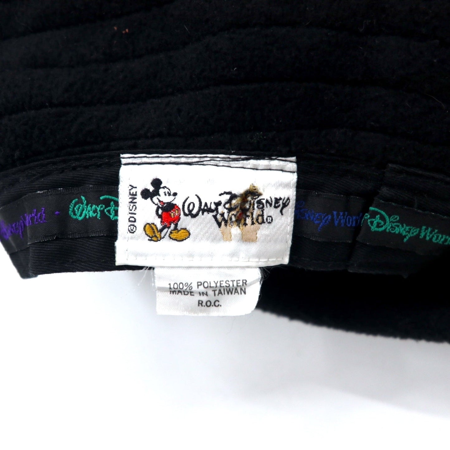 Walt Disney World 90年代 フリース バケットハット ONE ブラック ポリエステル ミッキーマウス