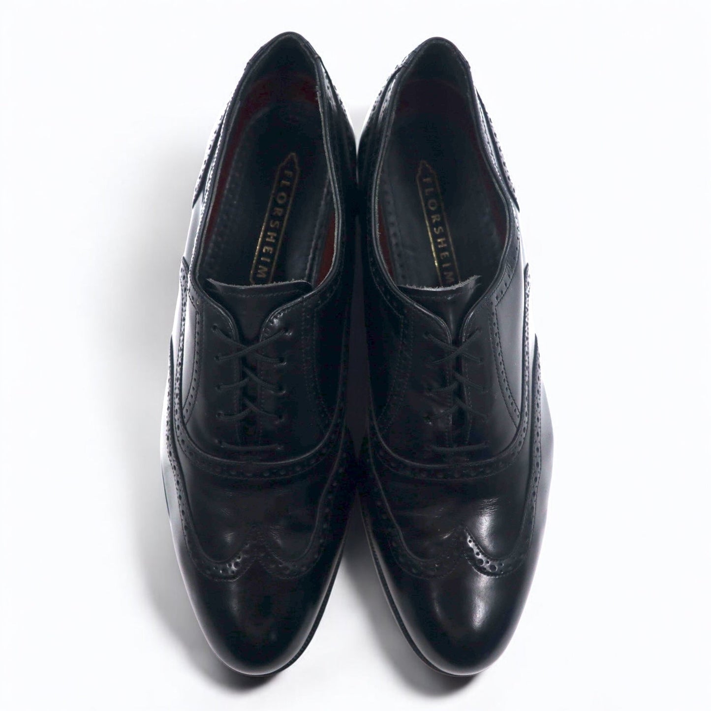 FLORSHEIM 80年代 ウイングチップ メダリオン ドレスシューズ 28cm ブラック レザー 20364