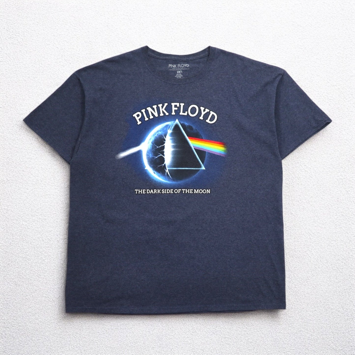 PINK FLOYD ピンクフロイド ロック バンド Tシャツ バンT 2XL ネイビー 狂気 The Dark Side of the Moon エルサルバドル製
