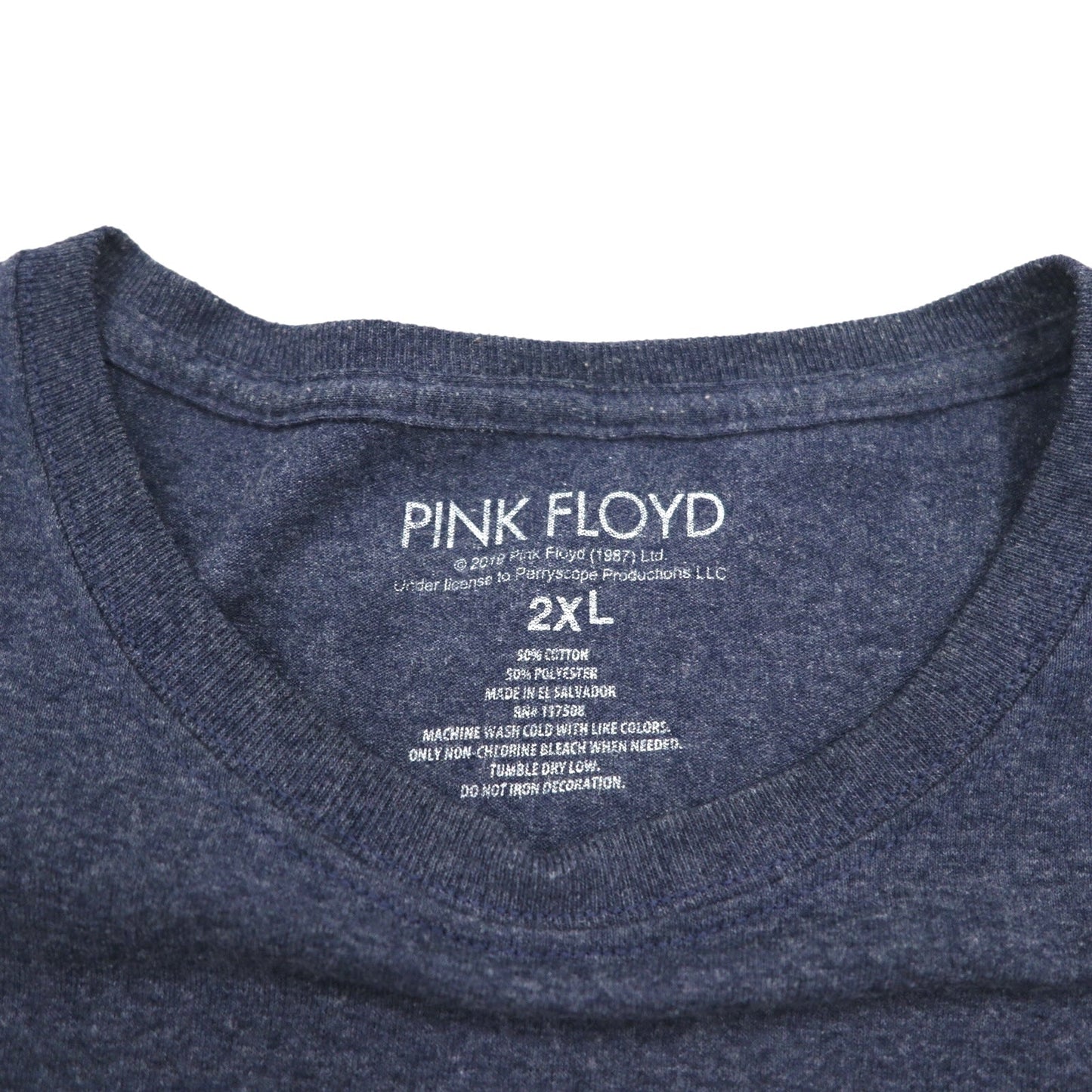 PINK FLOYD ピンクフロイド ロック バンド Tシャツ バンT 2XL ネイビー 狂気 The Dark Side of the Moon エルサルバドル製