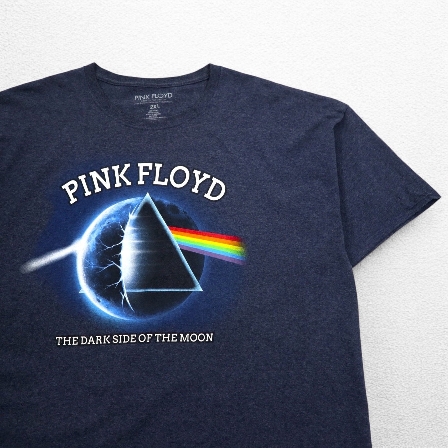 PINK FLOYD ピンクフロイド ロック バンド Tシャツ バンT 2XL ネイビー 狂気 The Dark Side of the Moon エルサルバドル製