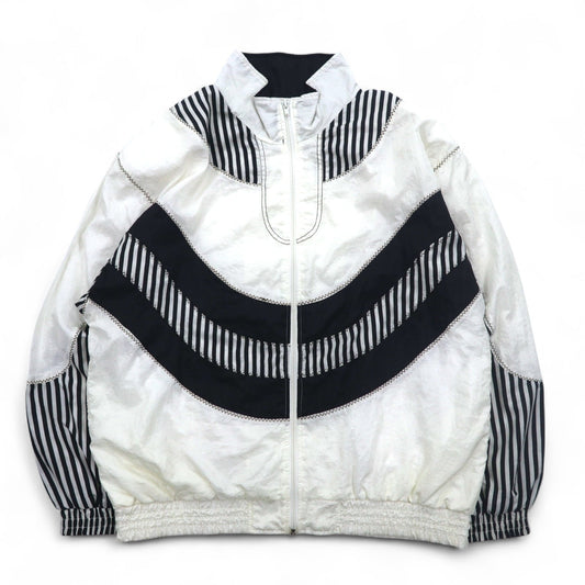 Vintage 80s Windbreaker Jacket SUNTERRA ナイロンジャケット ジャージ L ホワイト 総柄