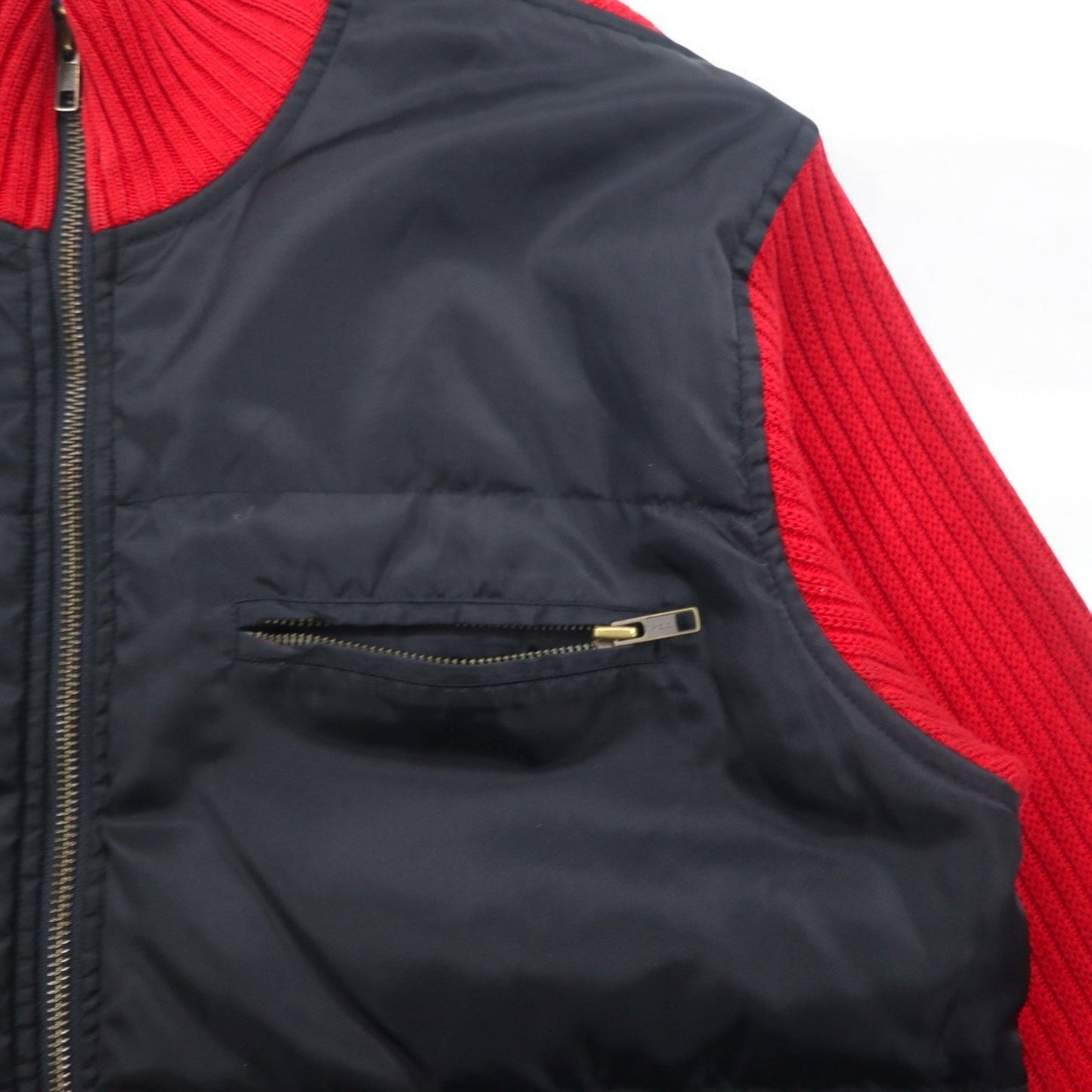 POLO JEANS CO. RALPH LAUREN 90年代 ナイロン切替 ドライバーズニット ジャケット M レッド