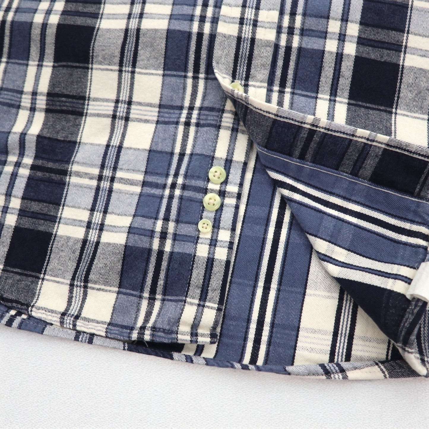 Eddie Bauer 90年代 ボタンダウン フランネルシャツ XL ホワイト ネイビー チェック コットン