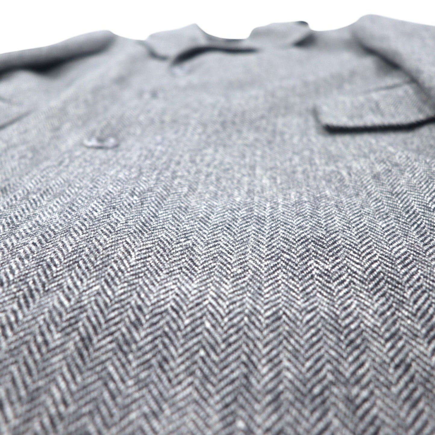 EAGLE CLOTHES 70年代 ツイード チェスターコート L グレー ウール ヘリンボーン  GUNTER'S