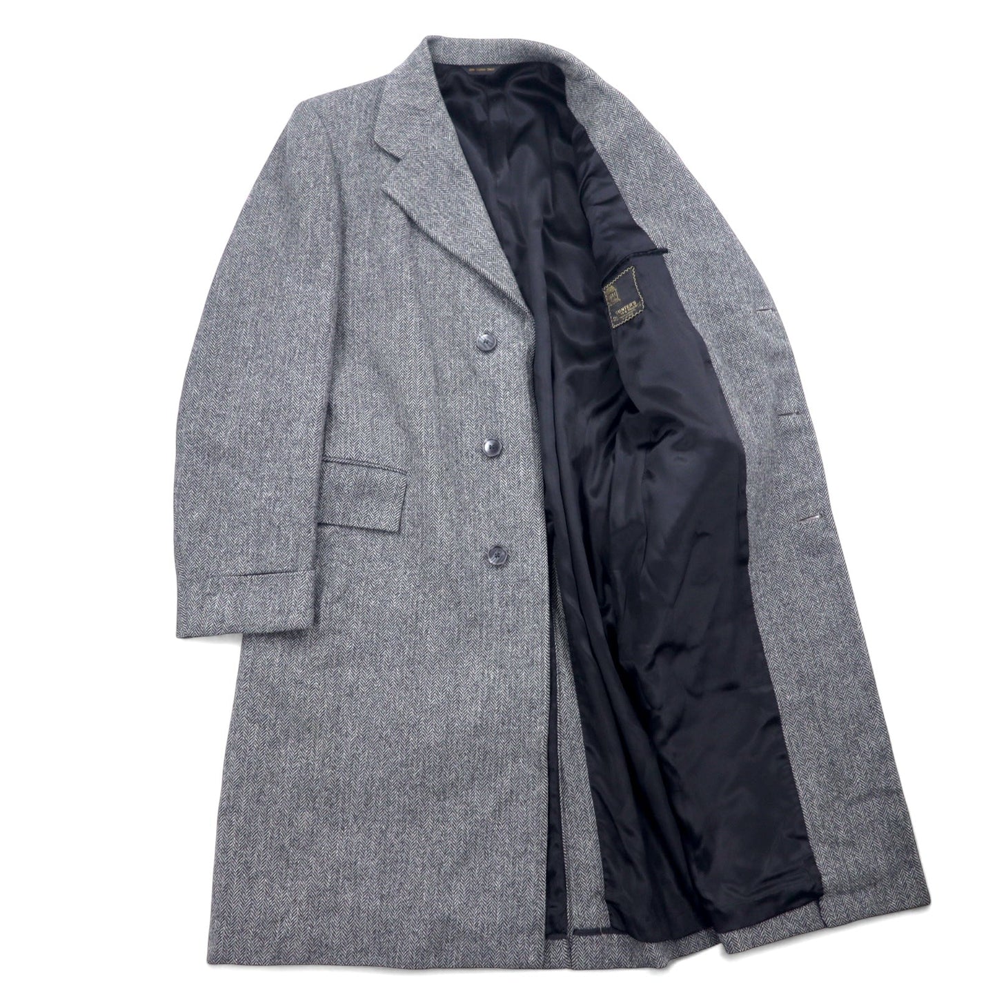 EAGLE CLOTHES 70年代 ツイード チェスターコート L グレー ウール ヘリンボーン  GUNTER'S