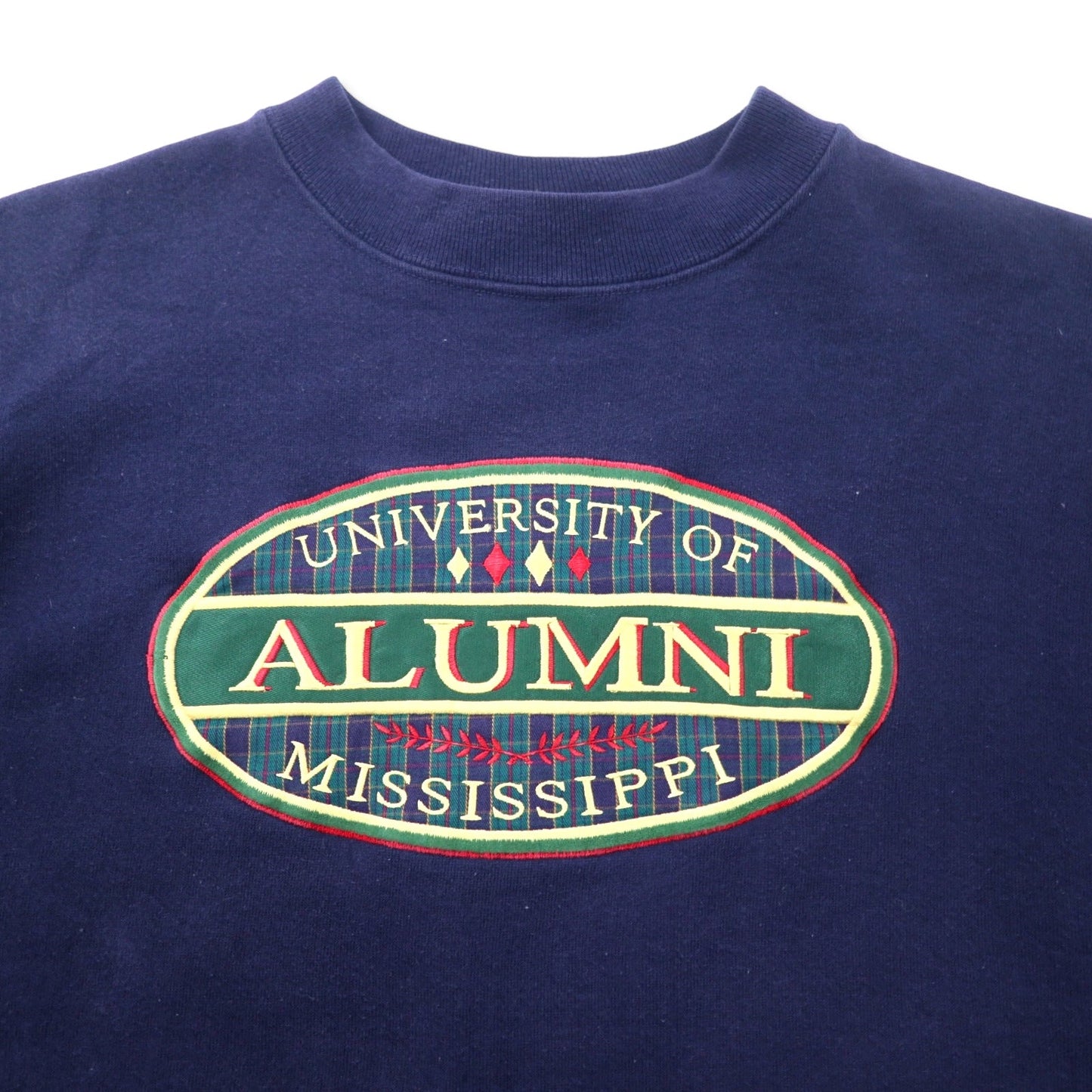 JAN SPORT USA製 90年代 カレッジ刺繍 スウェット M ネイビー コットン UNIVERSITY OF ALUMNI MISSISSIPPI