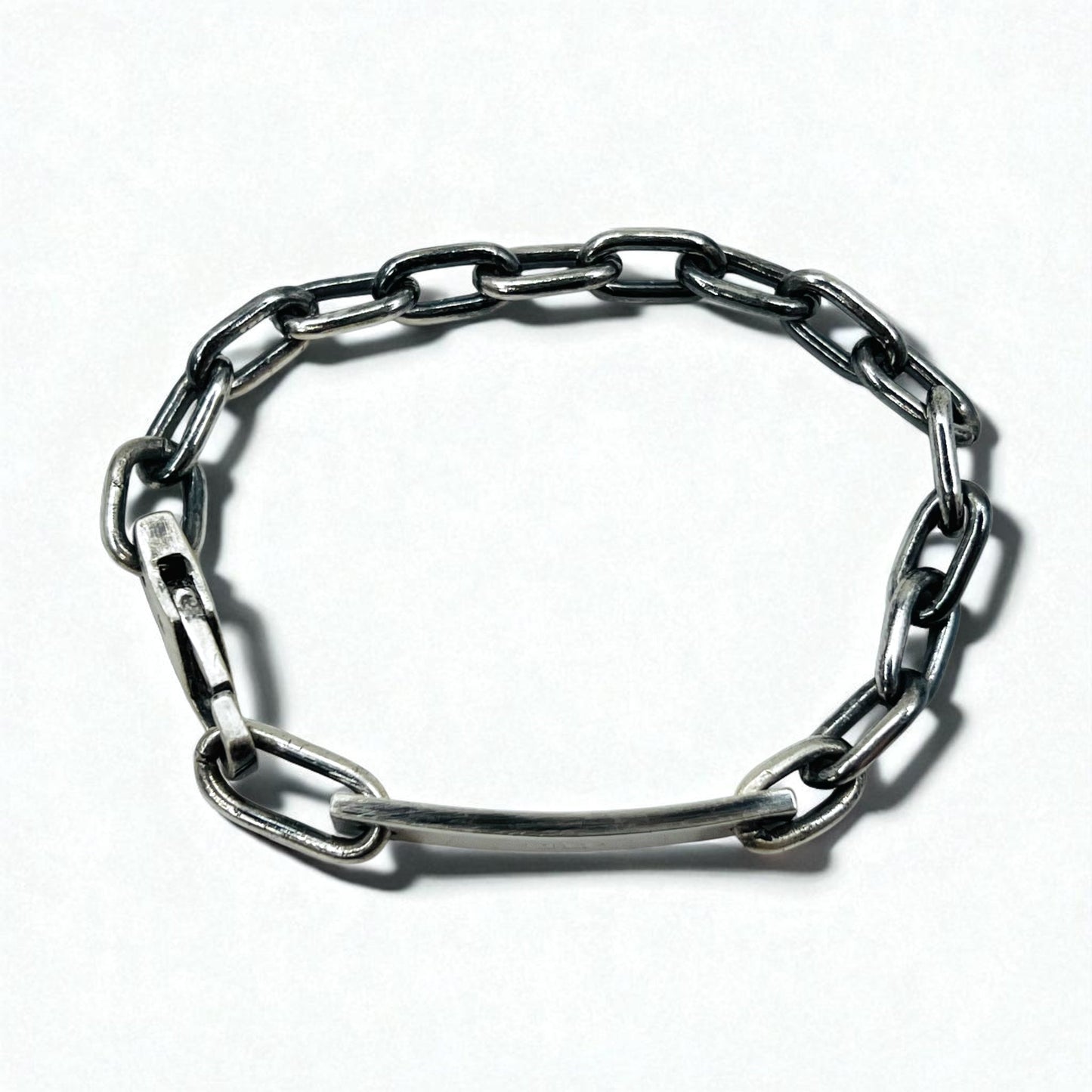 GUCCI ヴィンテージ ID シルバー チェーン ブレスレット SV925 ロゴプレート イタリア製