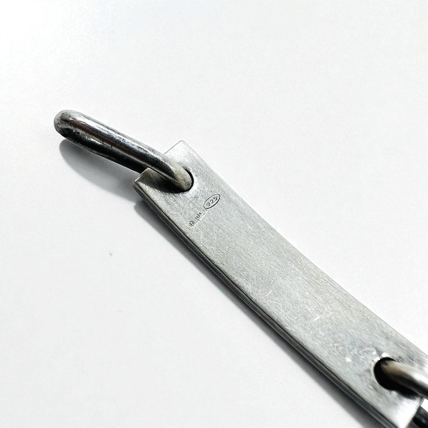 GUCCI ヴィンテージ ID シルバー チェーン ブレスレット SV925 ロゴプレート イタリア製