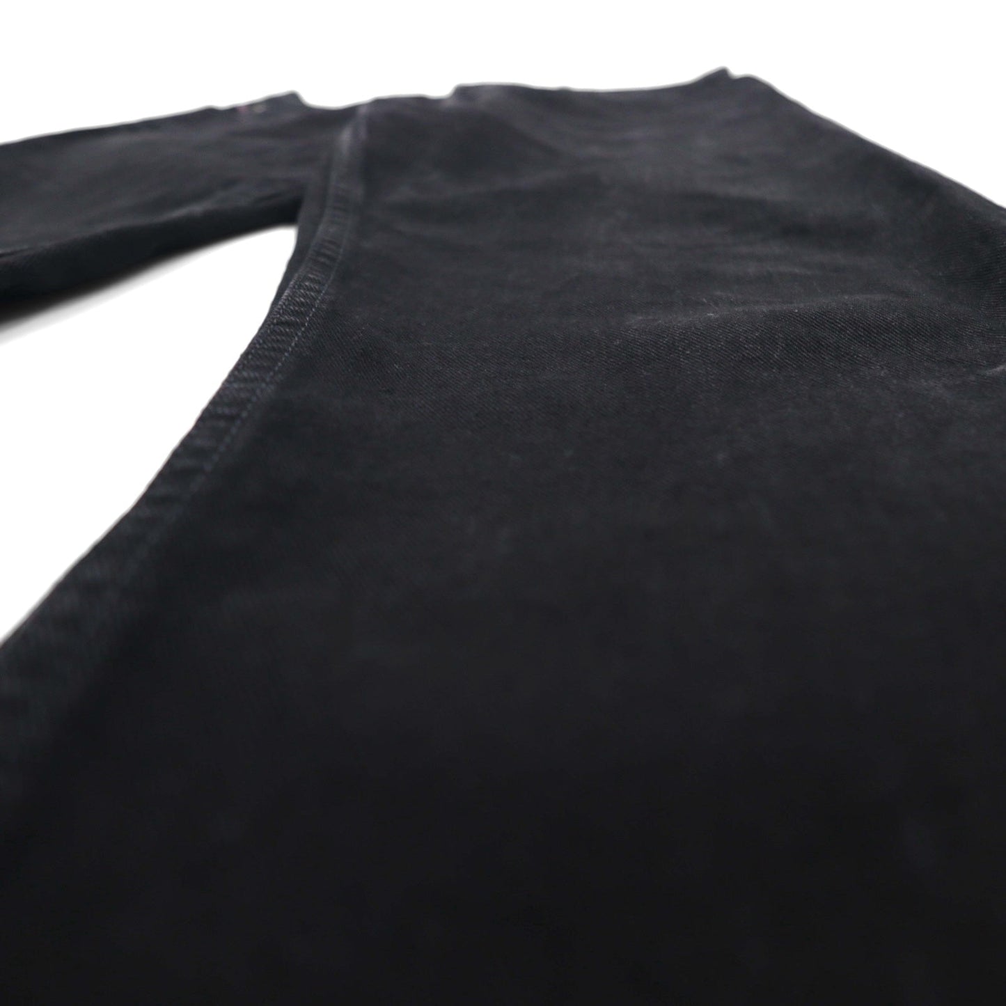 POLO JEANS CO. RALPH LAUREN 90年代 ストレート デニムパンツ M ブラック ボタンフライ レザーパッチ モロッコ製