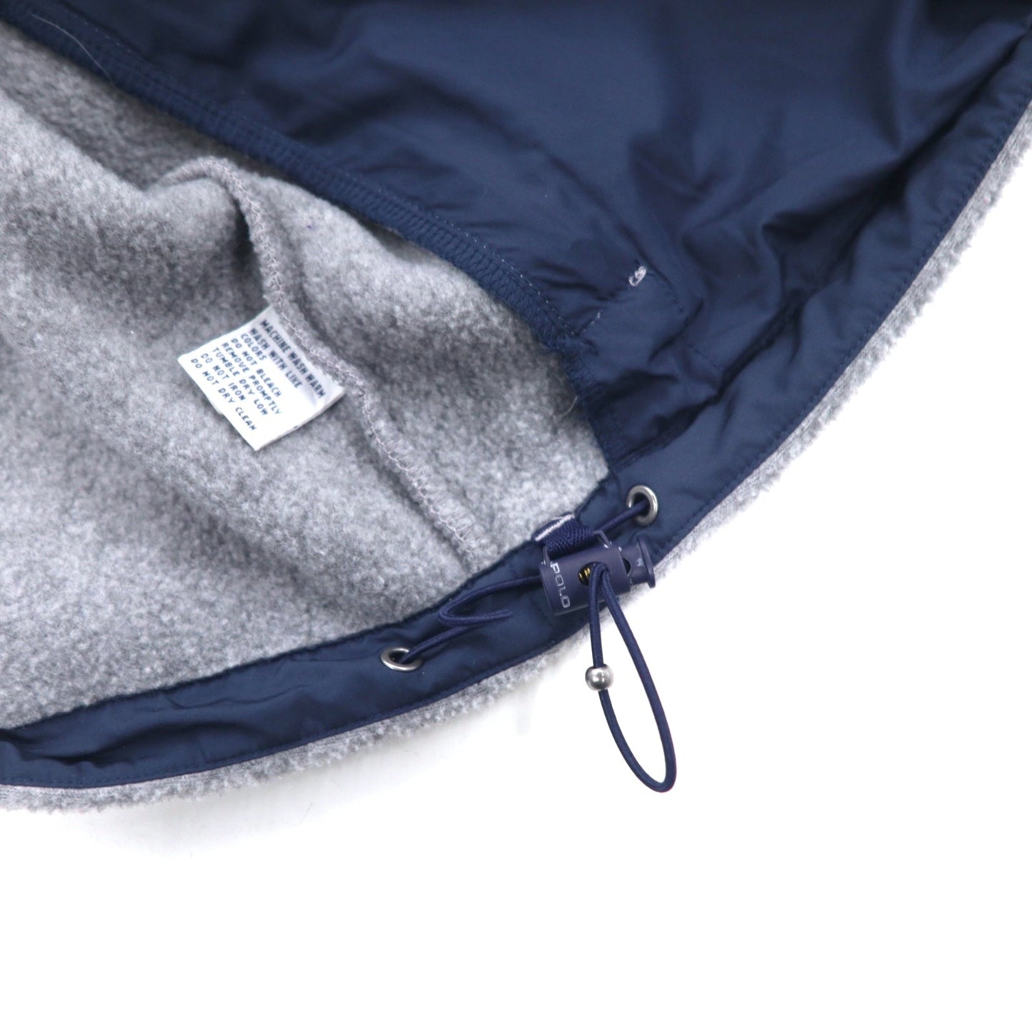 POLO GOLF RALPH LAUREN 90年代 ハーフスナップ フリースジャケット XL グレー ポリエステル ドローコード