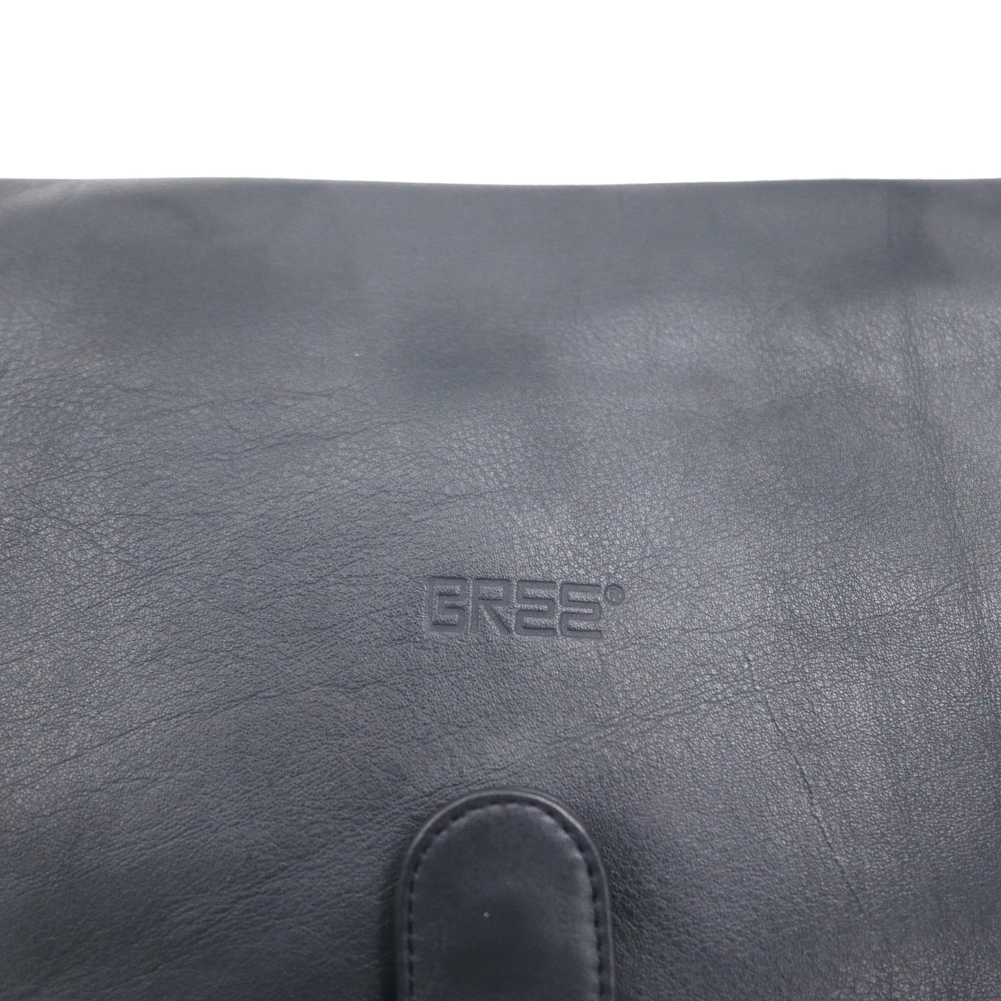 BREE クロスショルダーバッグ ネイビー スムースレザー フラップ