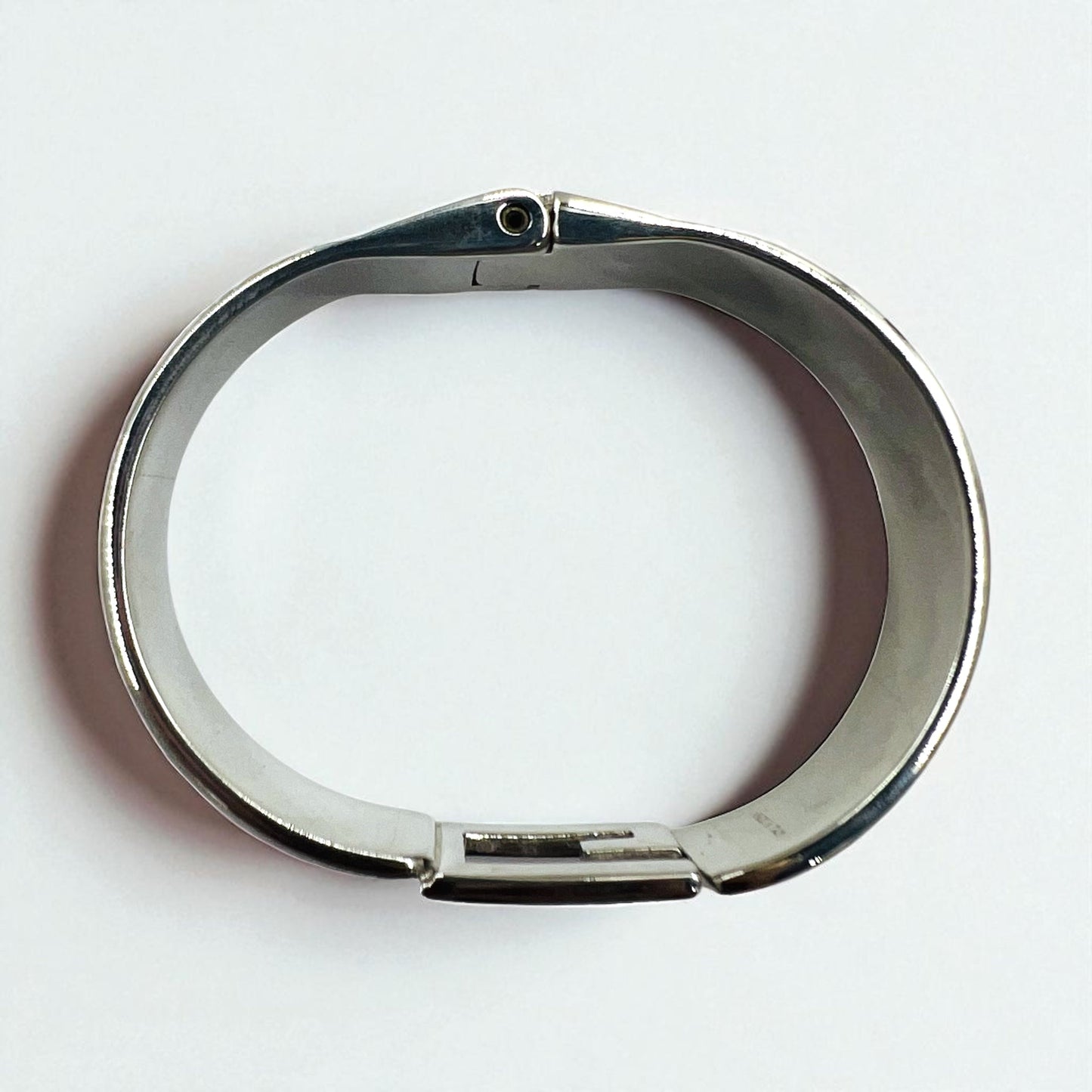 GUCCI リザード レザー Gロゴ ブレスレット バングル ブルー シルバー イタリア製