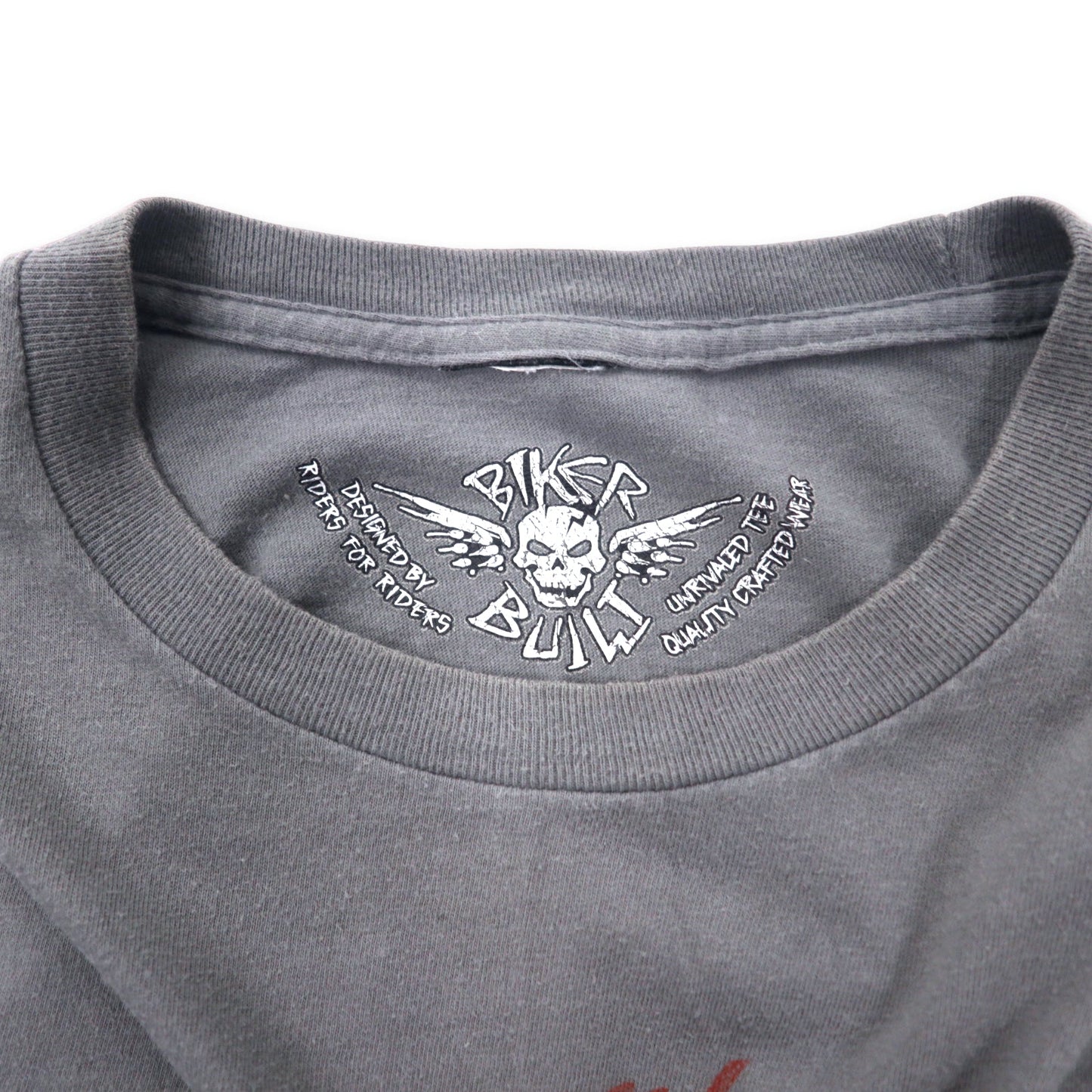 HARLEY DAVIDSON ロングスリーブTシャツ ロンT XL グレー コットン BIKER BUILT 両面ロゴプリント