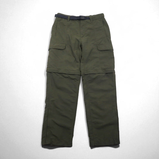 THE NORTH FACE アウトドア 2WAY コンバーチブル カーゴパンツ ショートパンツ  M カーキ ナイロン US規格 AJFB