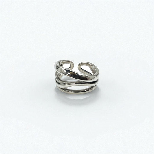 Vintage Silver Open Ring ウェーブデザイン オープン リング 指輪 シルバー 925