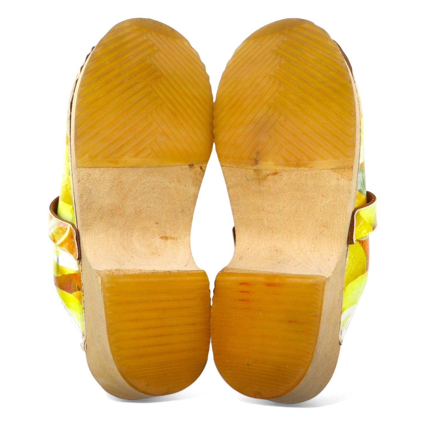 MOHEDA TOFFELN スウェーデン製 サボ サンダル 25cm オレンジ レザー 総柄 フルーツ