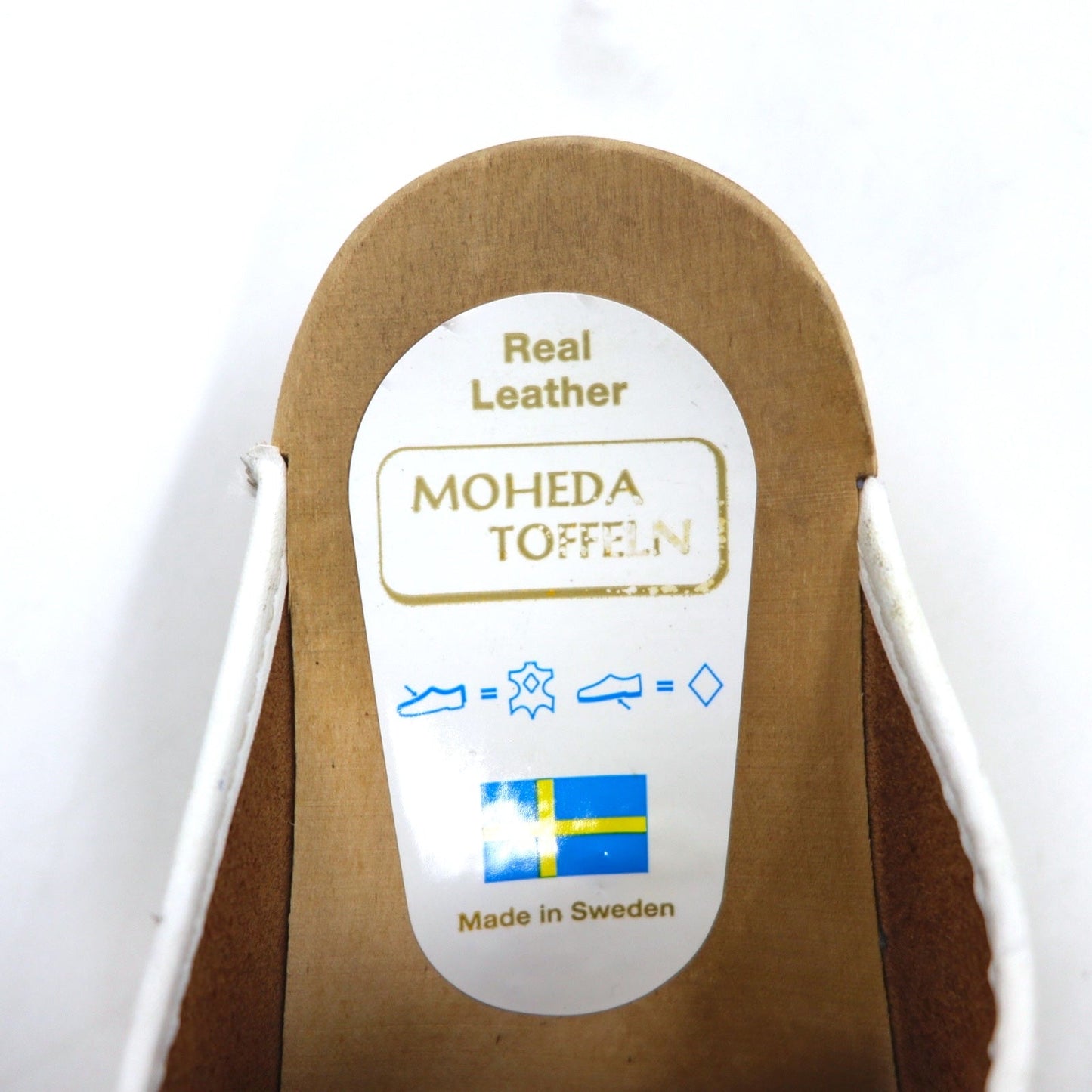 MOHEDA TOFFELN スウェーデン製 サボ サンダル 25cm オレンジ レザー 総柄 フルーツ
