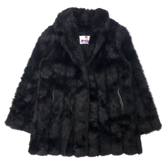 Monterey USA製 90年代 フェイクファージャケット ファーコート 10 ブラック アクリル