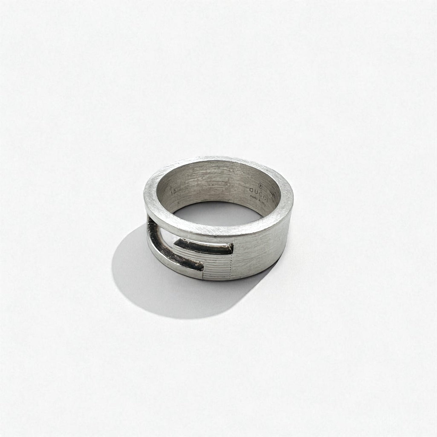 GUCCI ブランデッド カットアウト G リング 指輪 シルバー Ag925 イタリア製