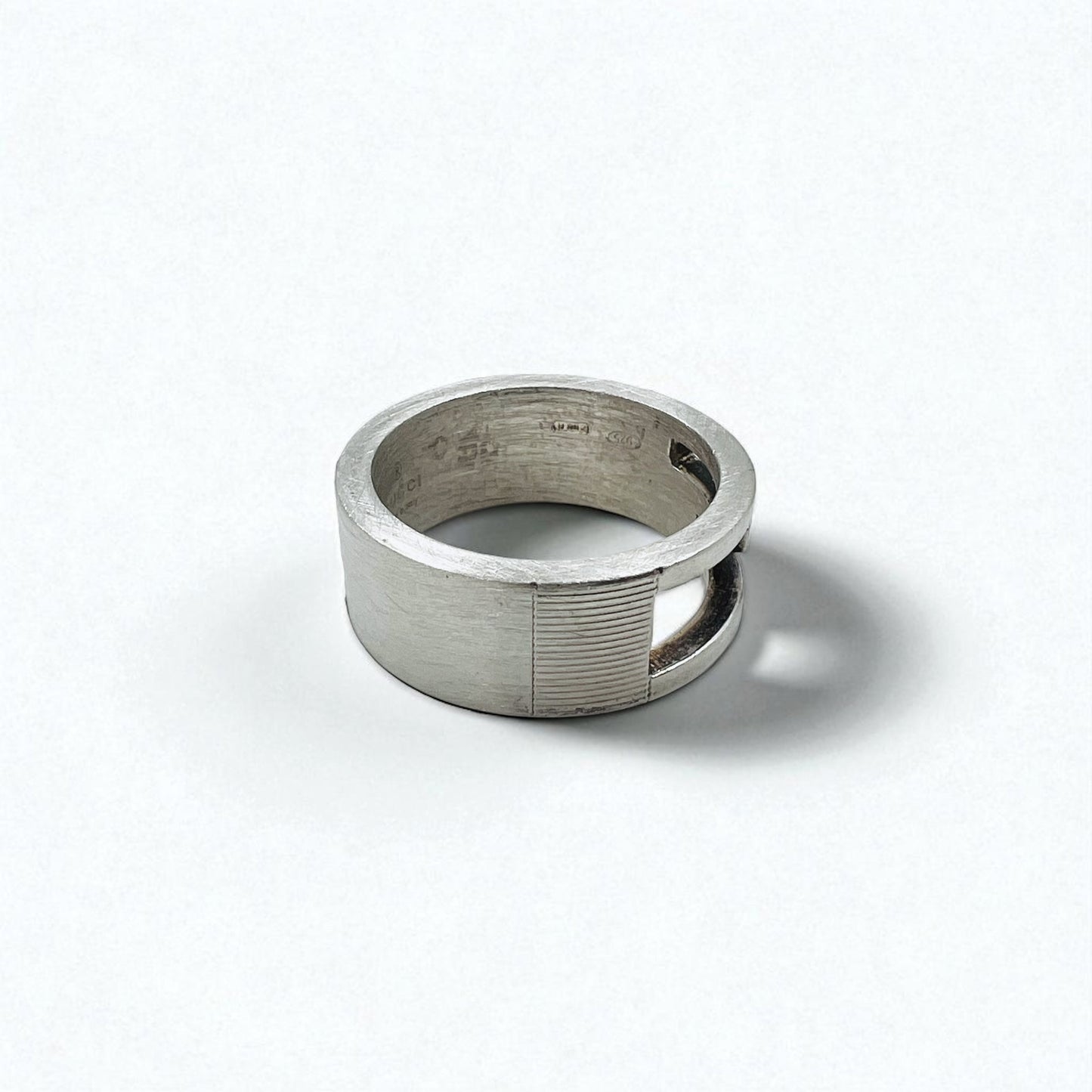 GUCCI ブランデッド カットアウト G リング 指輪 シルバー Ag925 イタリア製