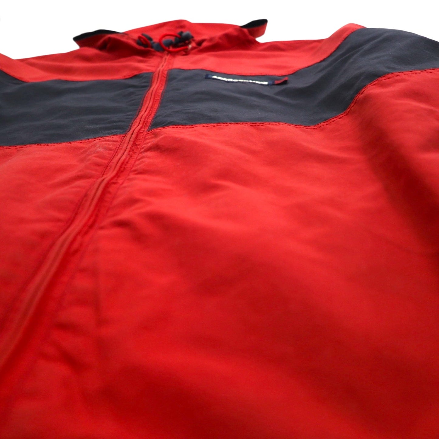 ABERCROMBIE AND FITCH 90年代 マウンテンパーカー XL レッド ネイビー ダブルジップ ドローコード