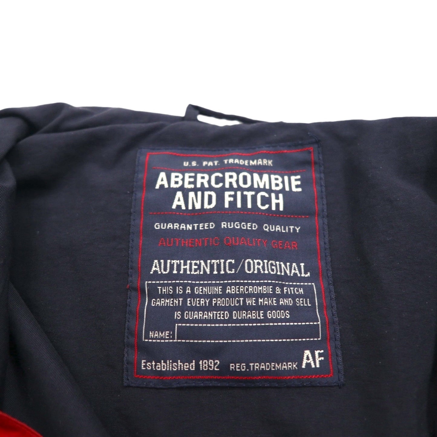 ABERCROMBIE AND FITCH 90年代 マウンテンパーカー XL レッド ネイビー ダブルジップ ドローコード