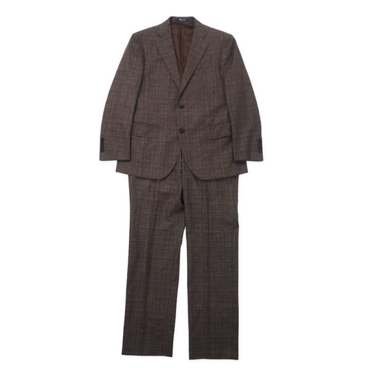 Aquascutum 2B スーツ セットアップ 94AB4 ブラウン チェック ウール 日本製
