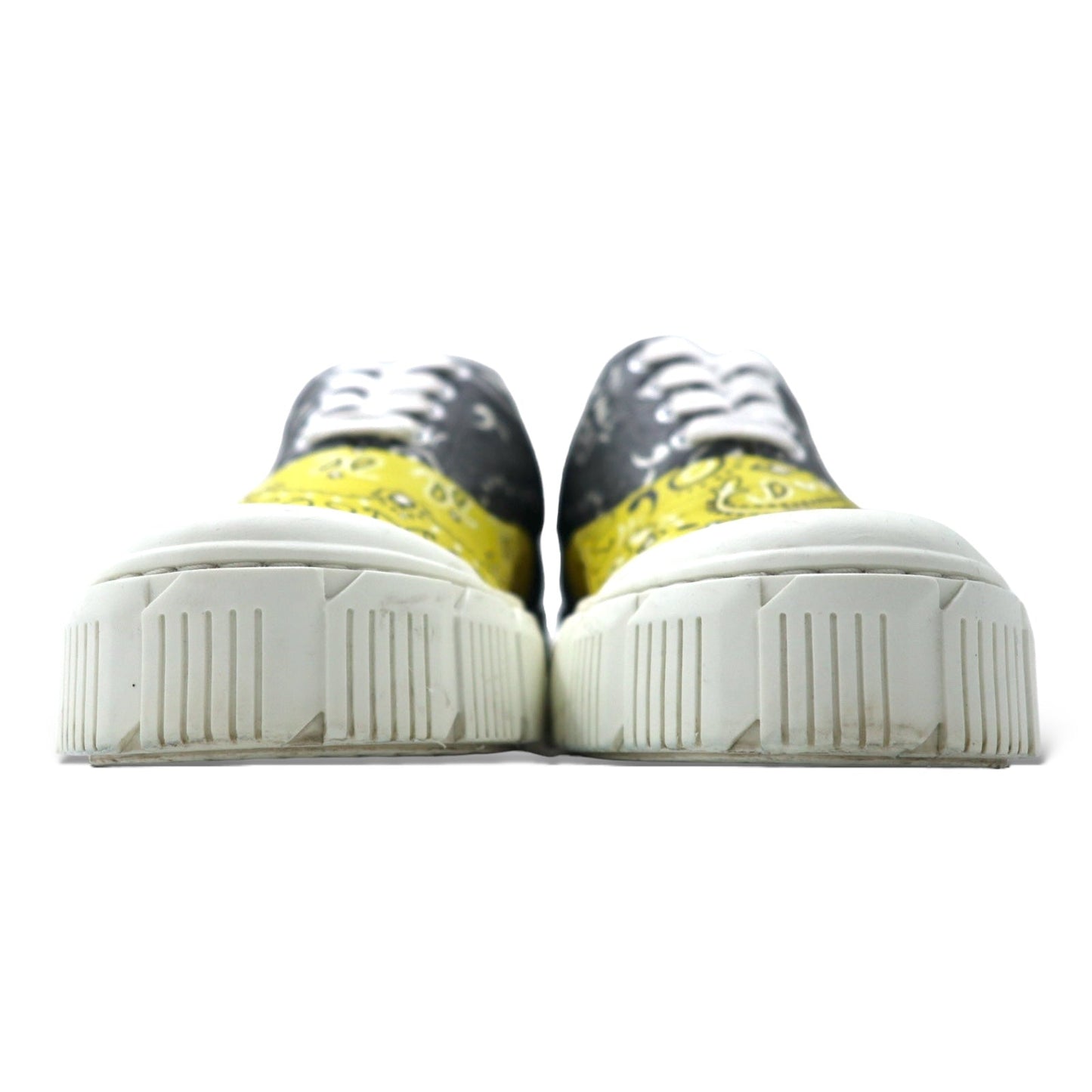 PIERRE HARDY オリースニーカー 23cm イエロー グレー バンダナ柄 レザー GREY-YELLOW BANDANA ポルトガル製