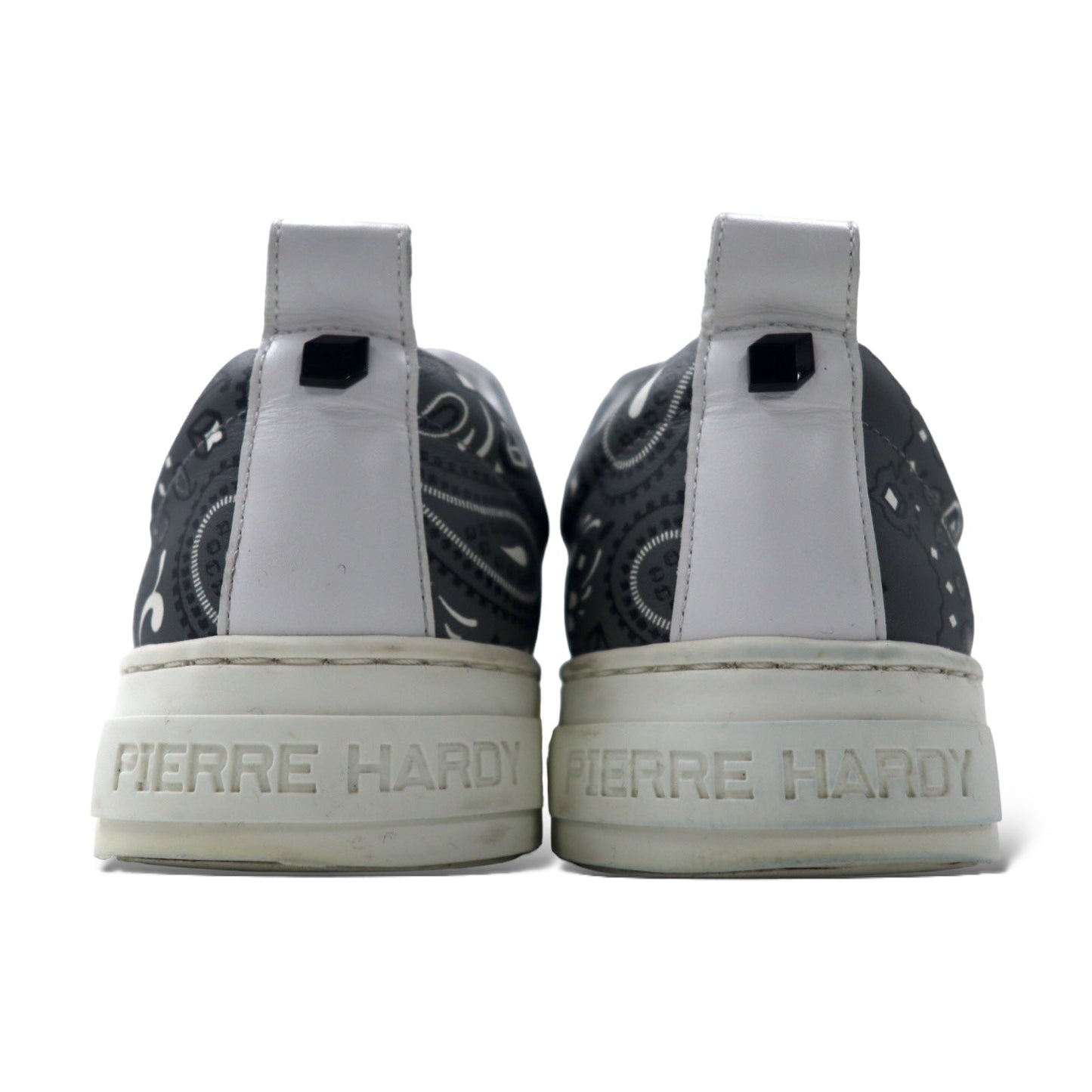 PIERRE HARDY オリースニーカー 23cm イエロー グレー バンダナ柄 レザー GREY-YELLOW BANDANA ポルトガル製