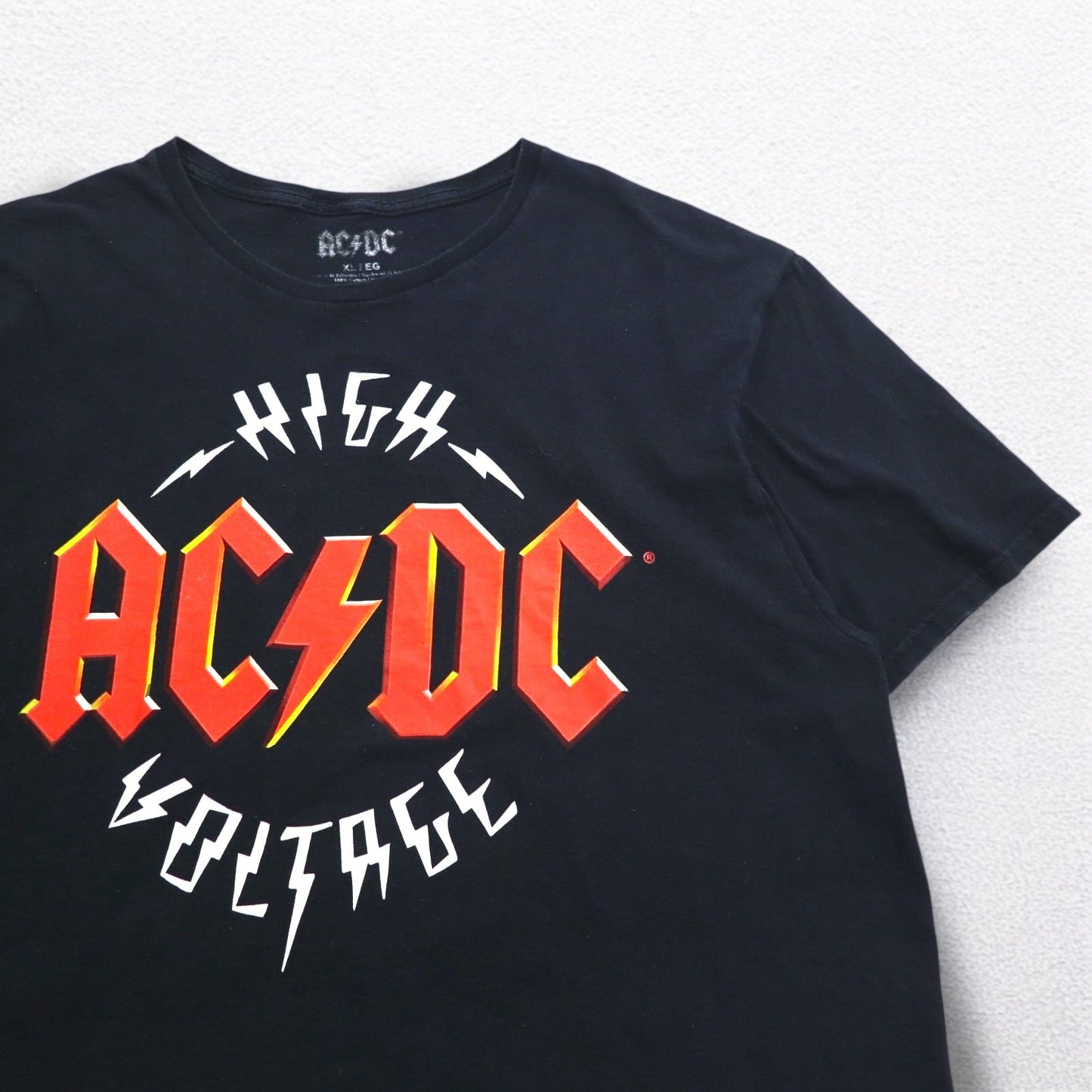AC/DC 00年代 ロック バンド Tシャツ バンT XL ブラック コットン HIGH VOLTAGE
