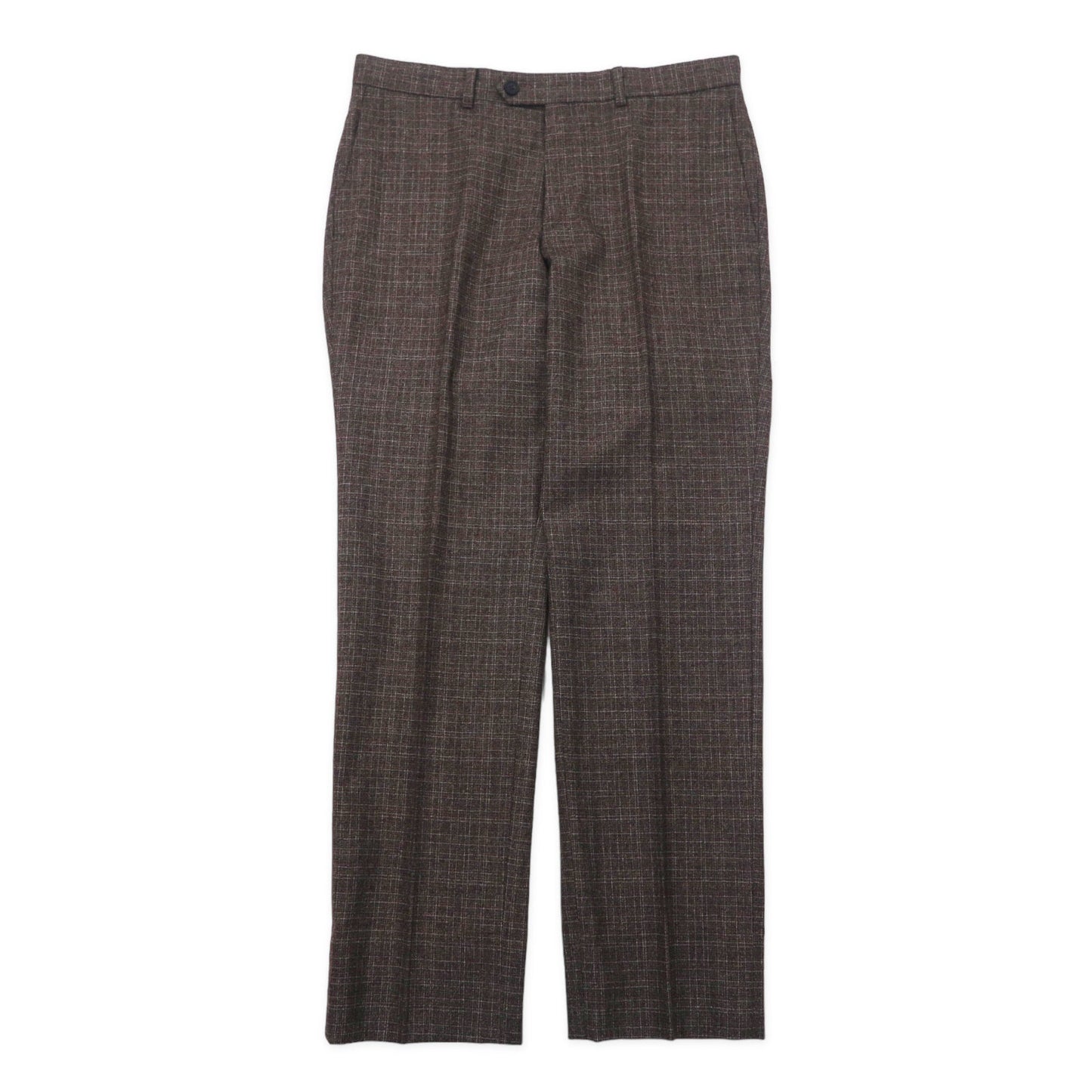 Aquascutum 2B スーツ セットアップ 94AB4 ブラウン チェック ウール 日本製