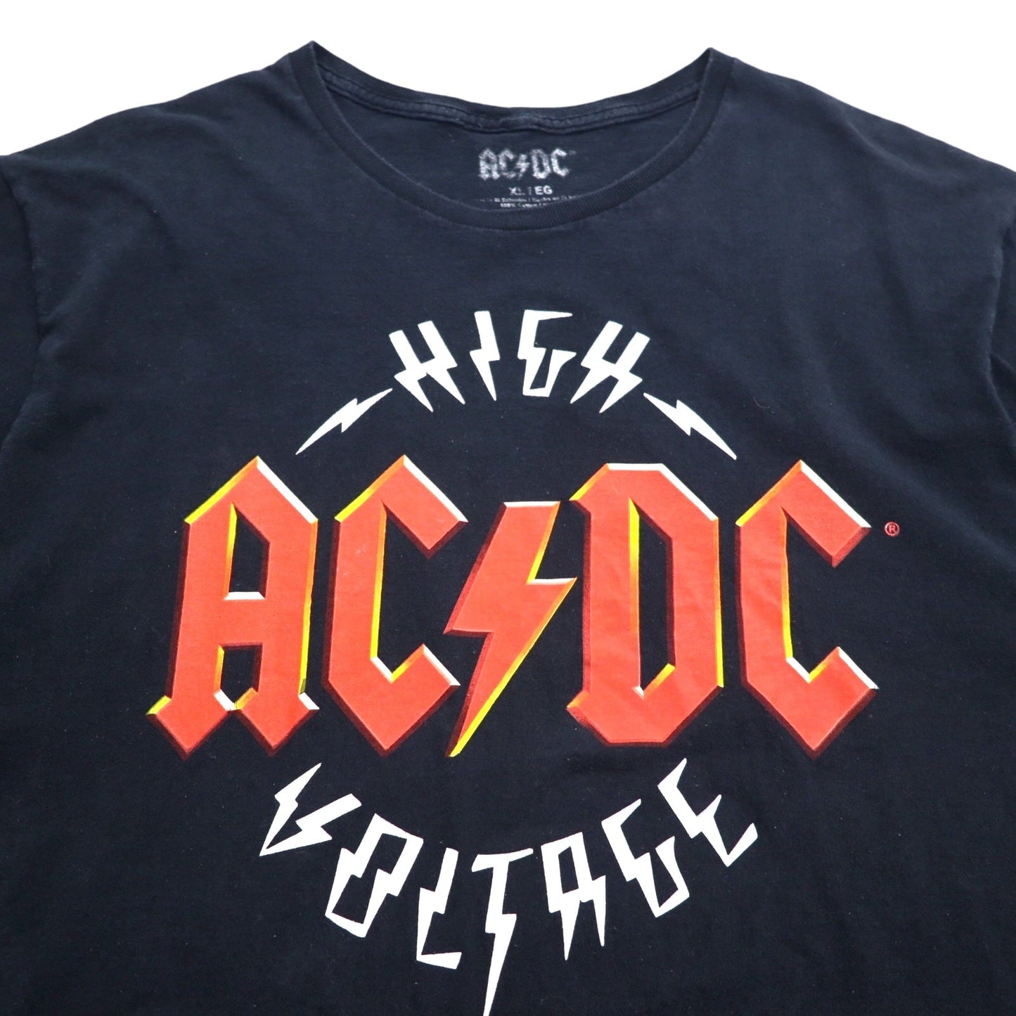 AC/DC 00年代 ロック バンド Tシャツ バンT XL ブラック コットン HIGH VOLTAGE