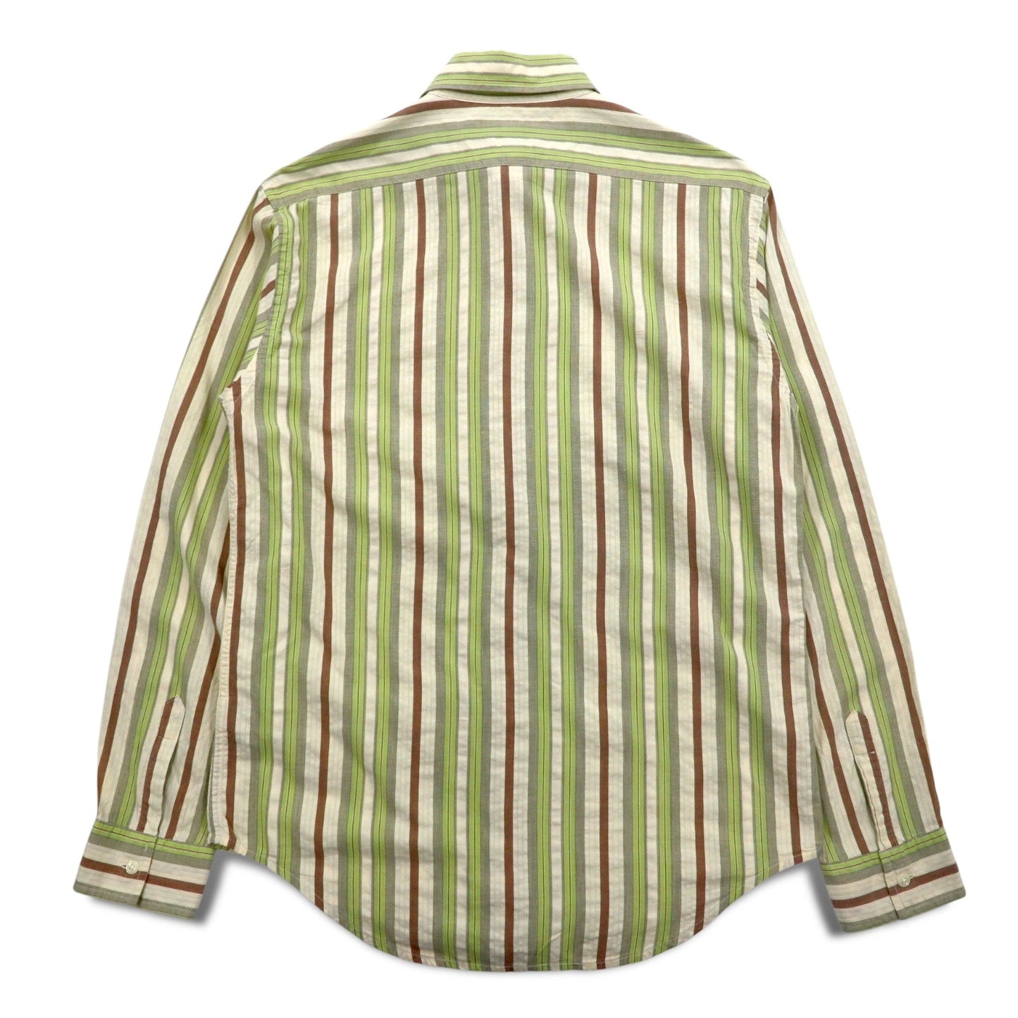 POLO JEANS CO. RALPH LAUREN 90年代 マルチストライプシャツ L グリーン コットン