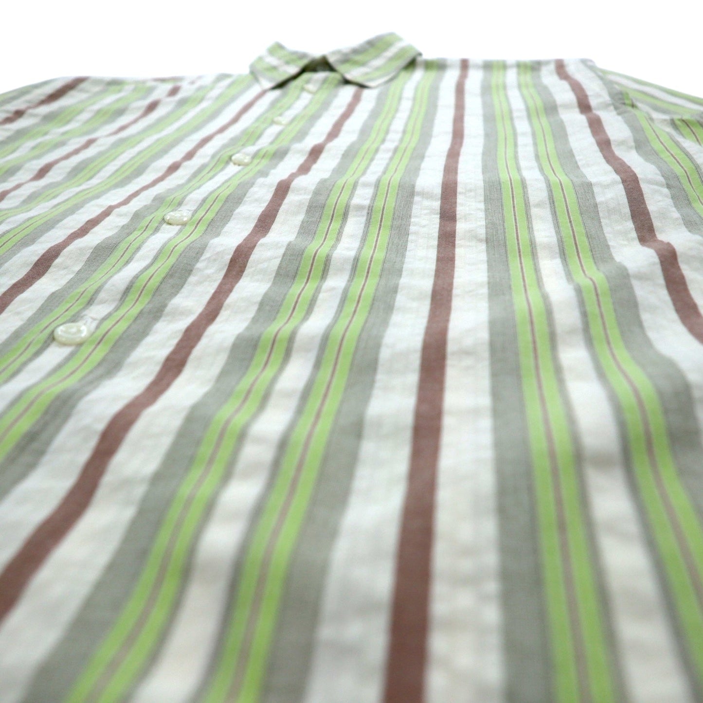 POLO JEANS CO. RALPH LAUREN 90年代 マルチストライプシャツ L グリーン コットン