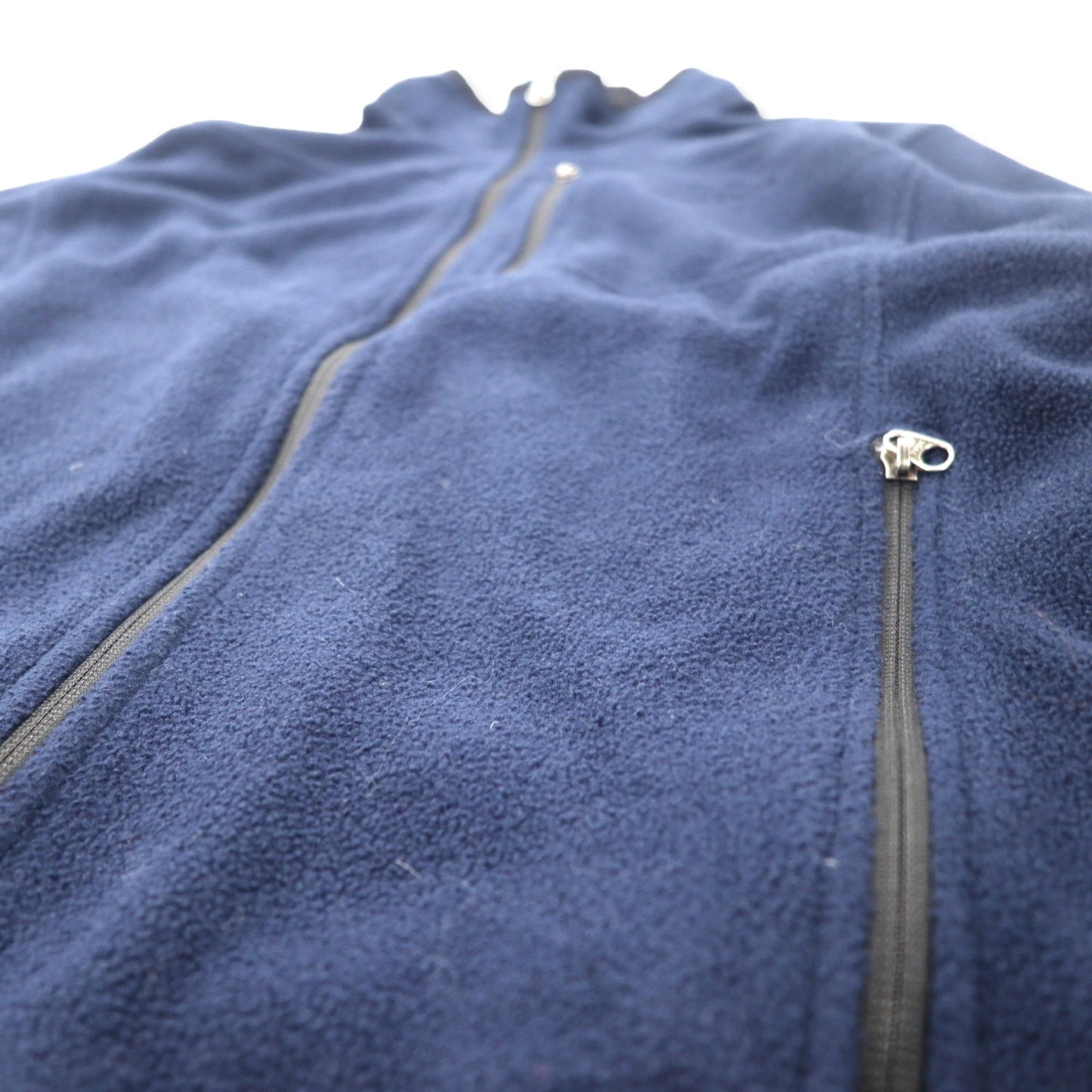 Eddie Bauer カナダ製 フルジップ フリースジャケット XL ネイビー ポリエステル ワンポイントロゴ刺繍