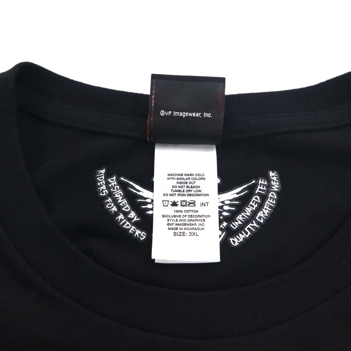 HARLEY DAVIDSON スカル バックプリント Tシャツ 3XL ブラック コットン BLACK JACK ニカラグア製