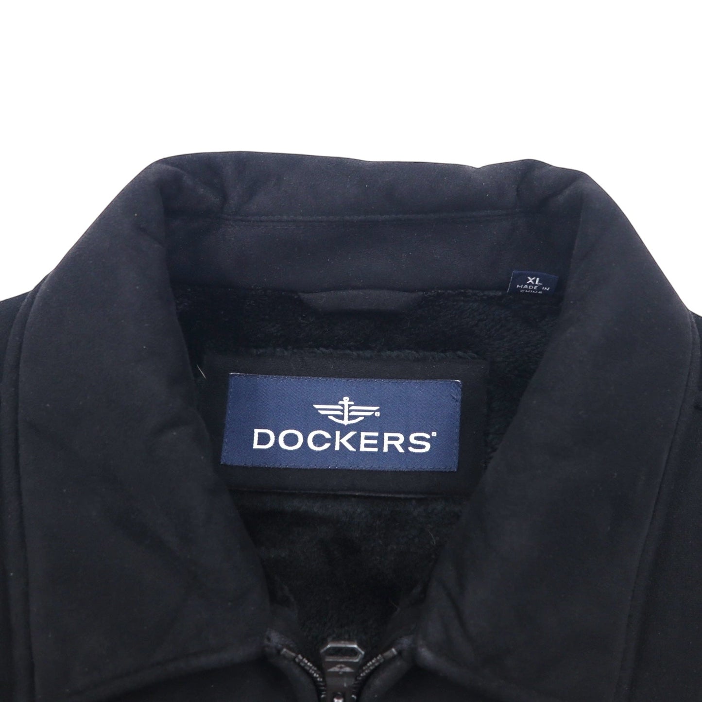 DOCKERS ( Levi's ) 90年代 フェイク ムートンジャケット XL ブラック ポリエステル