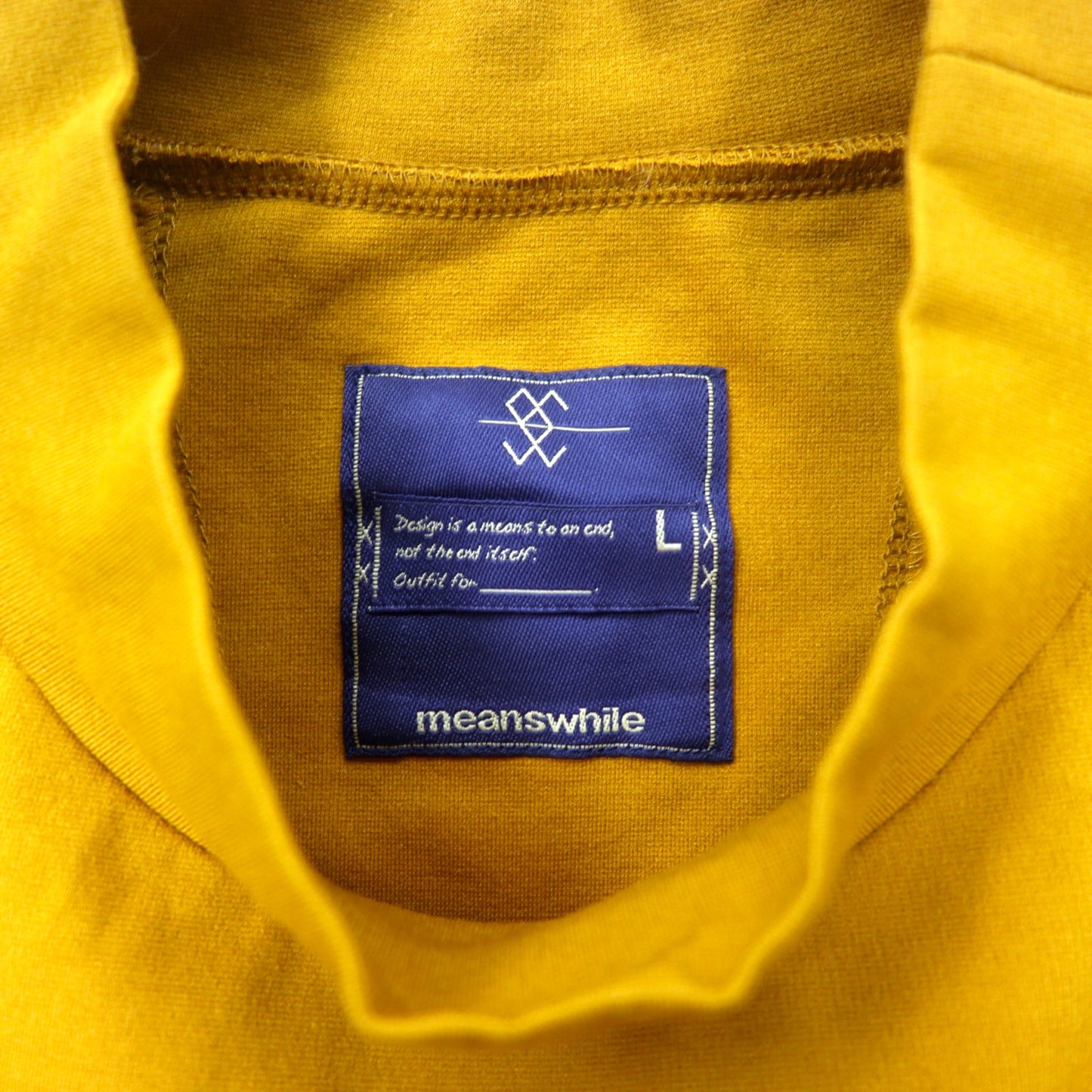 meanswhile ハイネックカットソー L Double Jersey High-necked レーヨン イエロー 日本製