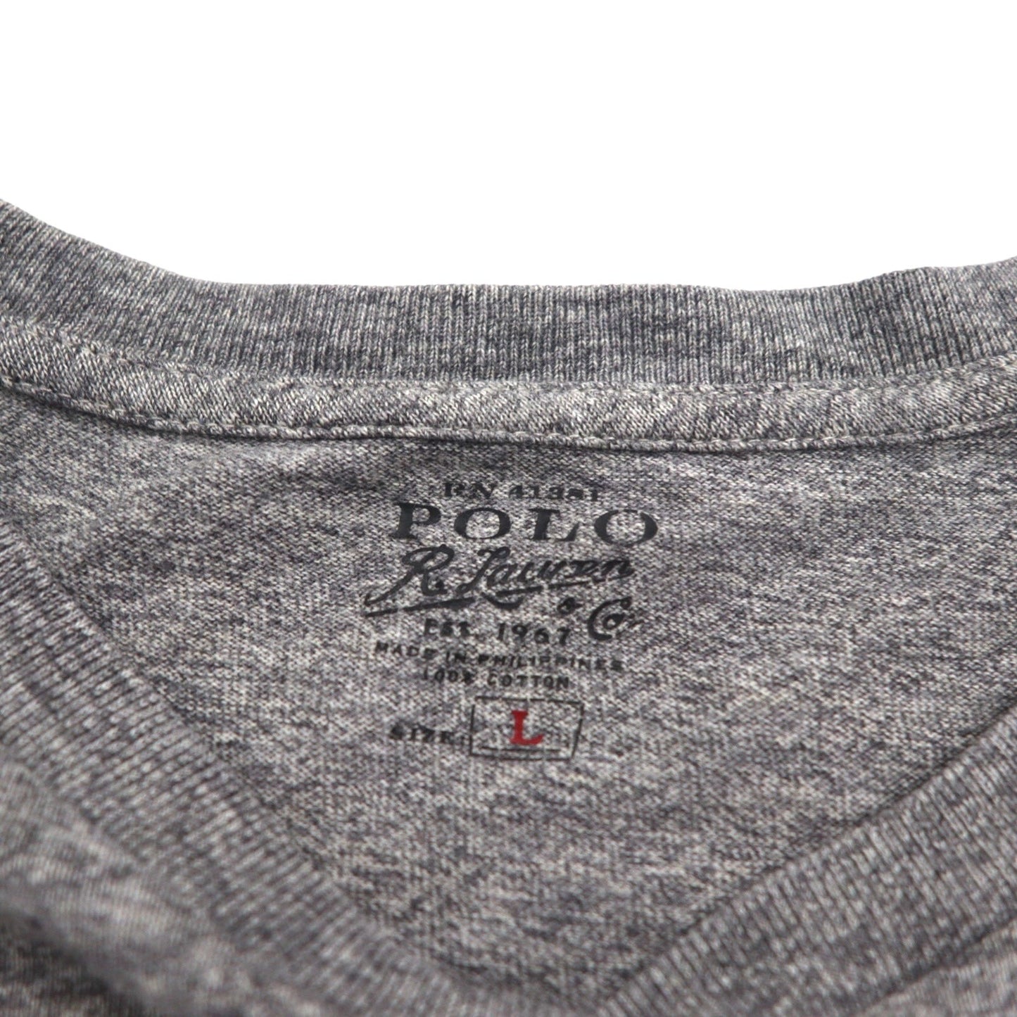 POLO RALPH LAUREN エンブレムロゴ プリント Tシャツ L グレー コットン ATHL.DEPT.