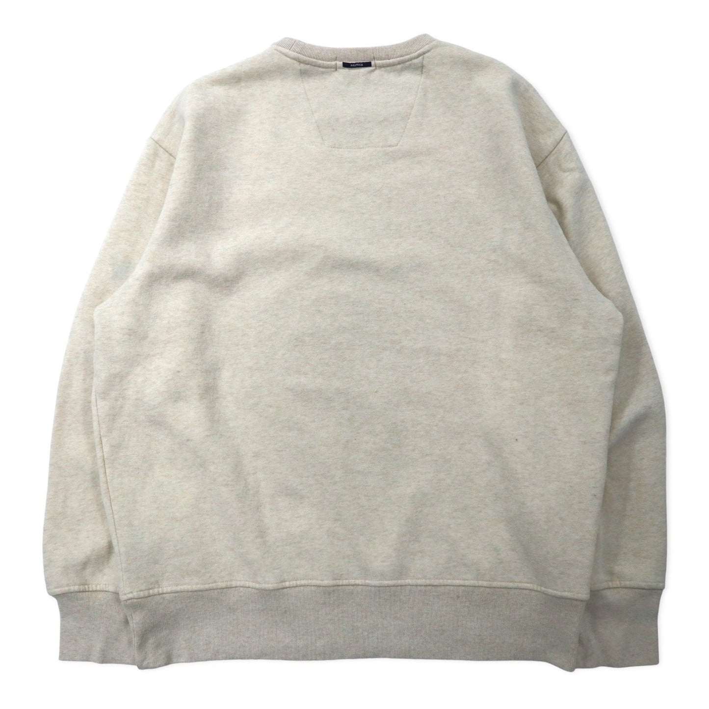 NAUTICA クルーネック スウェット XL クリーム コットン 裏起毛 ワンポイントロゴ刺繍 ビッグサイズ