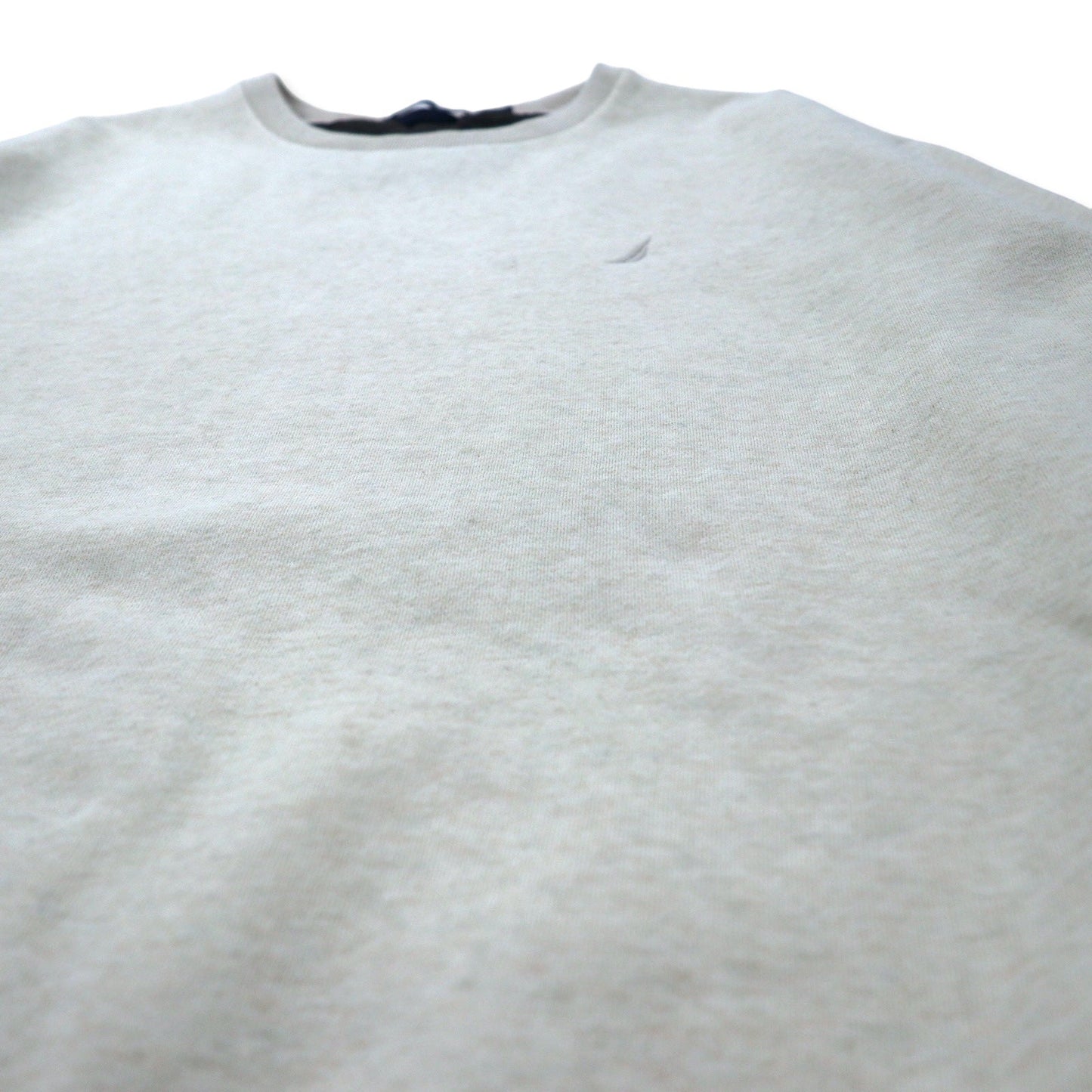 NAUTICA クルーネック スウェット XL クリーム コットン 裏起毛 ワンポイントロゴ刺繍 ビッグサイズ