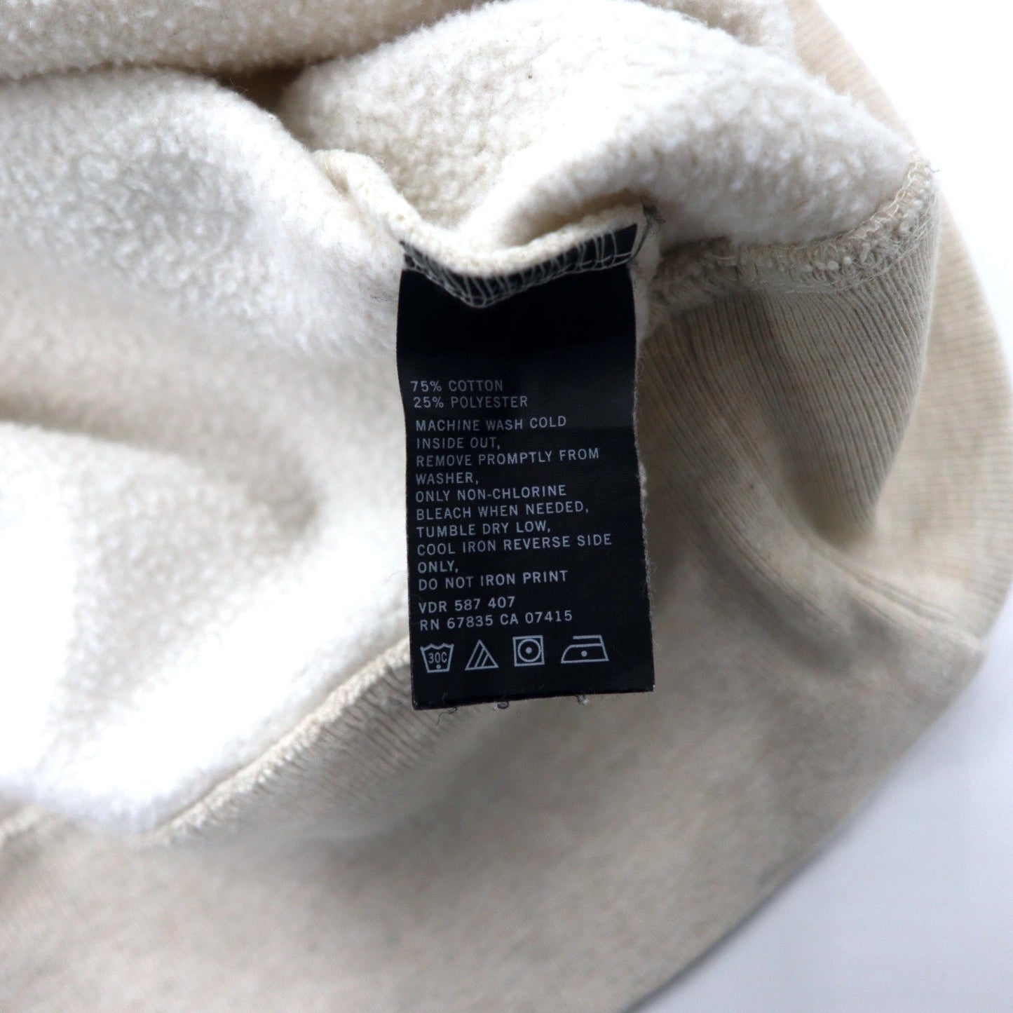 NAUTICA クルーネック スウェット XL クリーム コットン 裏起毛 ワンポイントロゴ刺繍 ビッグサイズ