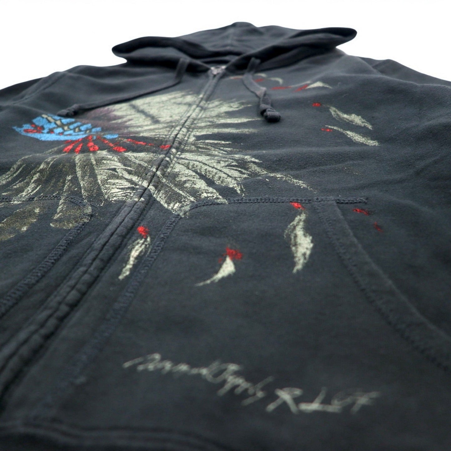 DENIM & SUPPLY RALPH LAUREN インディアンプリント フルジップパーカー S ブラック コットン