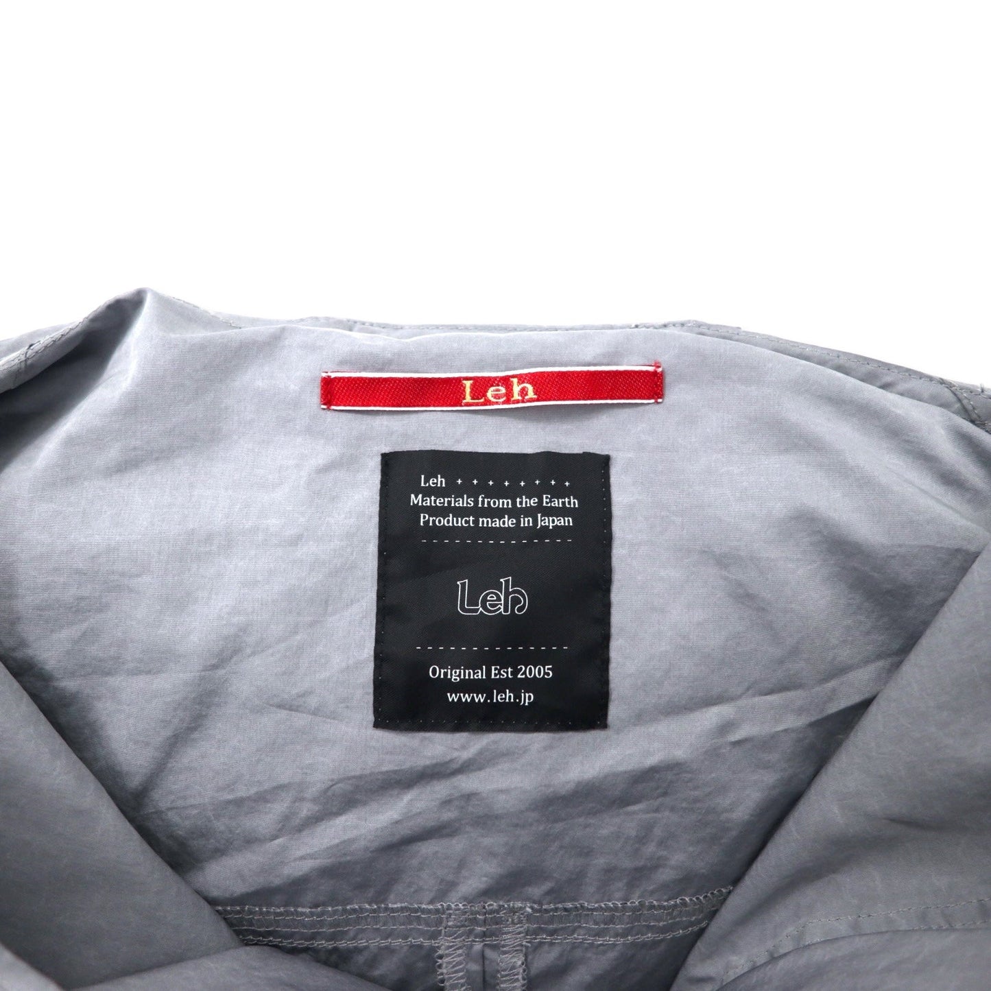 LEH アノラックパーカー M グレー ナイロン ドローコード サイドスリット 日本製
