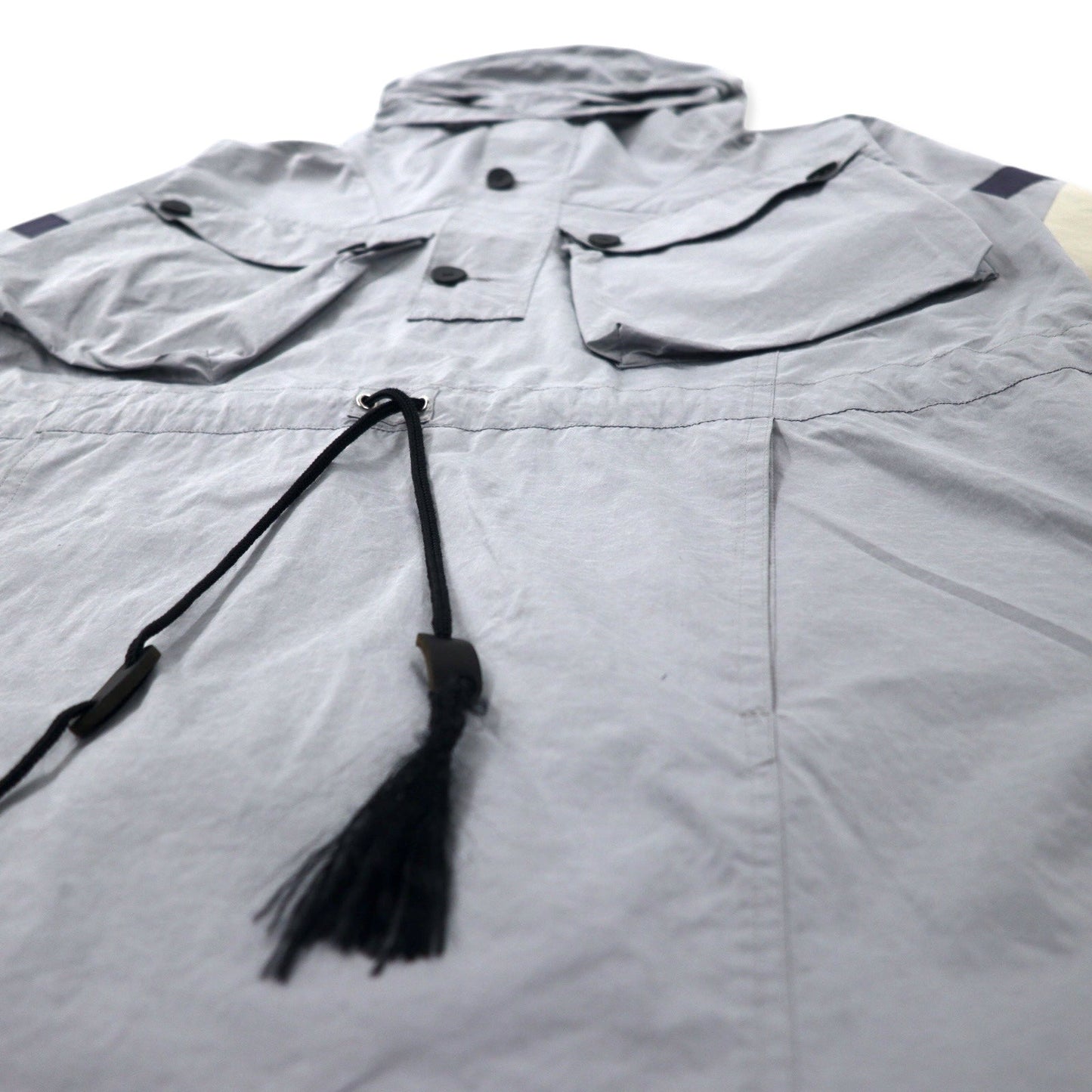 LEH アノラックパーカー M グレー ナイロン ドローコード サイドスリット 日本製
