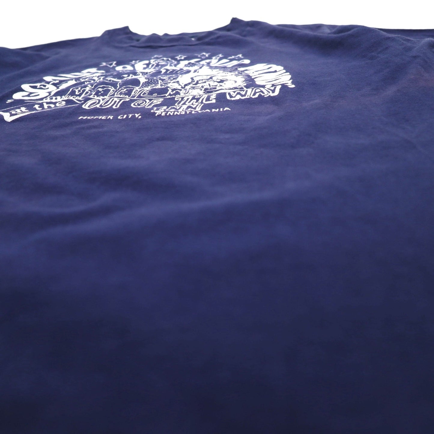 Hanes 80年代 USA製 シングルステッチ Beefy Tシャツ L ネイビー コットン GO OUT OF YOUR MIND