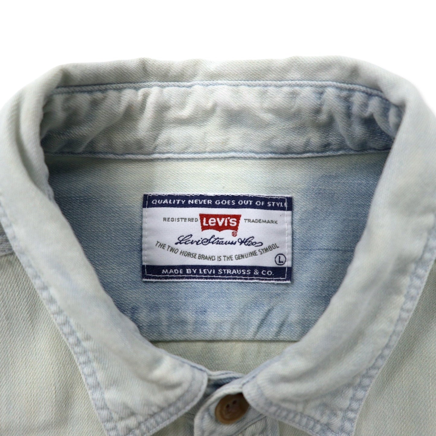 Levi's 90年代 アイスウォッシュ デニムシャツ L ブルー コットン オレンジタブ