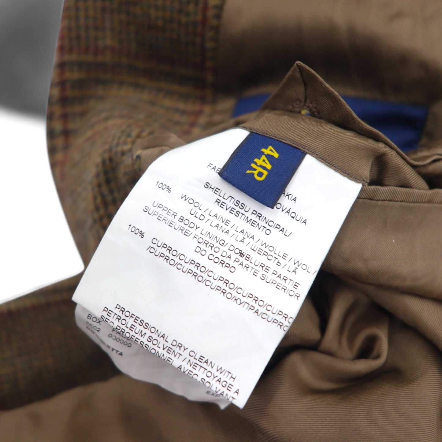 POLO RALPH LAUREN 2B テーラードジャケット L ブラウン ウール チェック スロバキア製 CUSTOM FIT