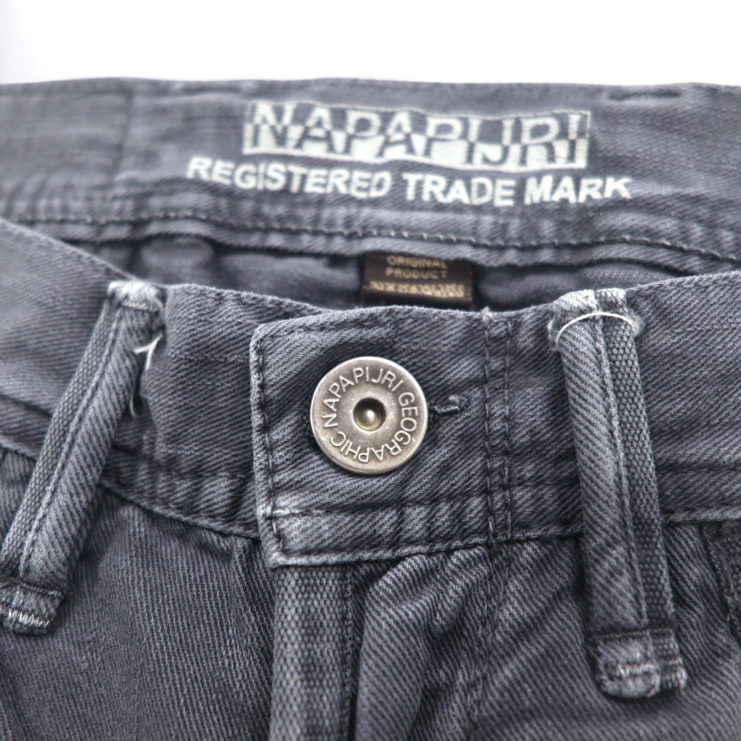NAPAPIJRI ルーマニア製 ブラック デニムパンツ M グレー ストレート N0YUNUH89